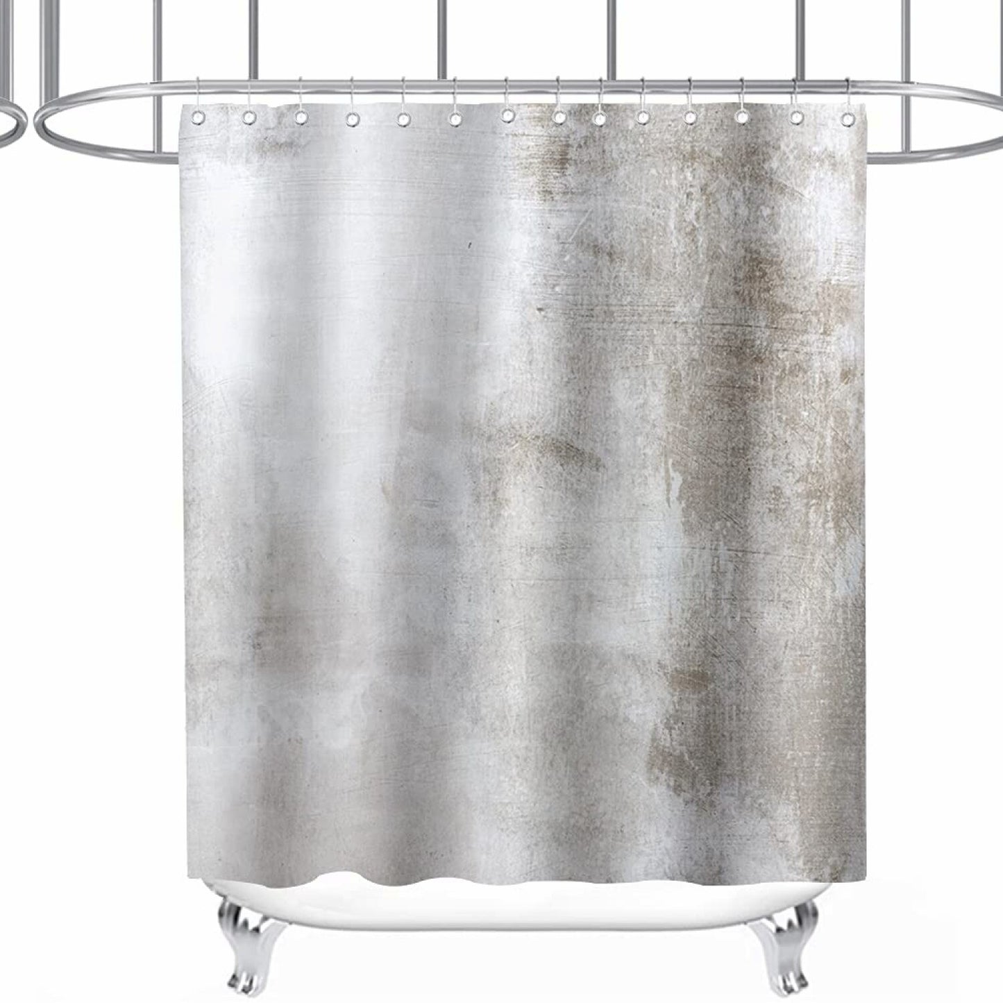 Gray Shower Curtain 72x72 Inches with Hooks