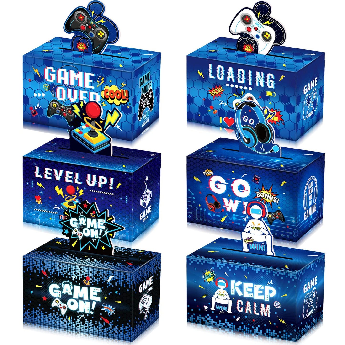 GameBox Party Pack - 36-Piece Video Game Themed Candy Treat Boxes for Kids Boys Birthday Party Decorations. Perfect for gaming enthusiasts!