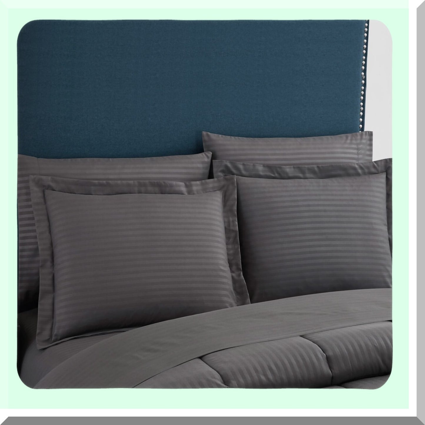 Luxury Gray Bedding Bundle - 8 Piece Comforter Set with Bed Skirt, Sheets, Pillowcases, Shams - King/Queen Size Cozy Bed in a Bag