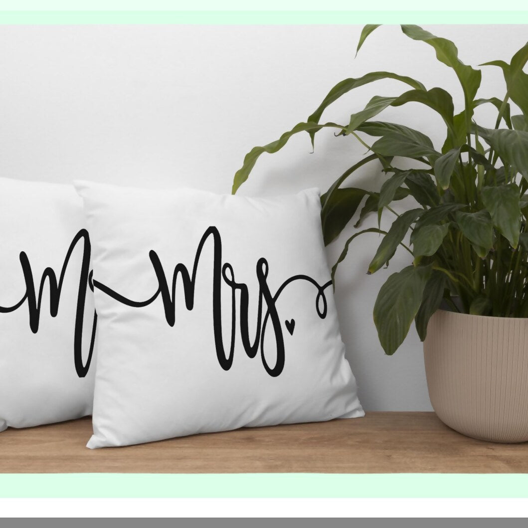 Funny Love Story Throw Pillow Case Set - 18x18 Inch Home Decor Cushion Cover for Couples, Wedding Anniversary & Engagement Gifts - Bride Groom White