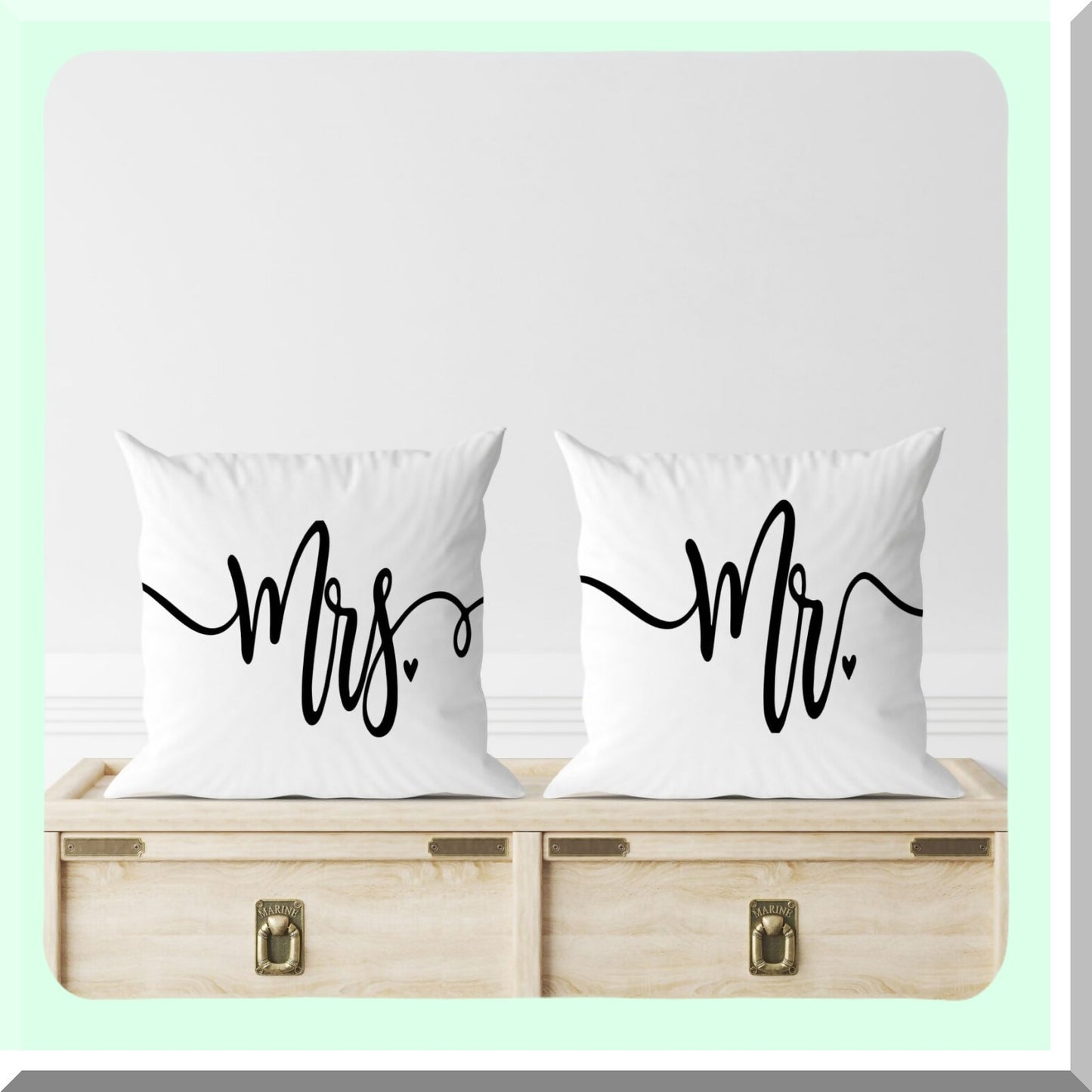 Funny Love Story Throw Pillow Case Set - 18x18 Inch Home Decor Cushion Cover for Couples, Wedding Anniversary & Engagement Gifts - Bride Groom White