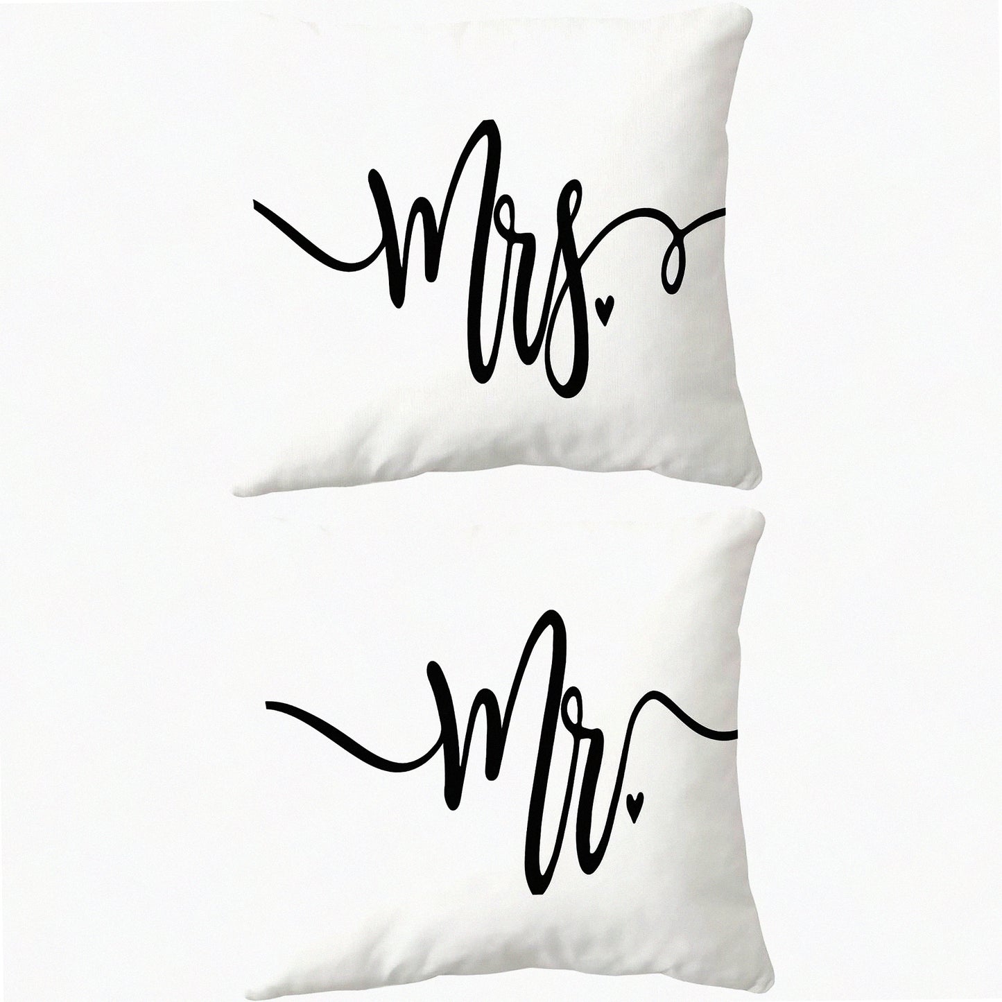 Funny Love Story Throw Pillow Case Set - 18x18 Inch Home Decor Cushion Cover for Couples, Wedding Anniversary & Engagement Gifts - Bride Groom White