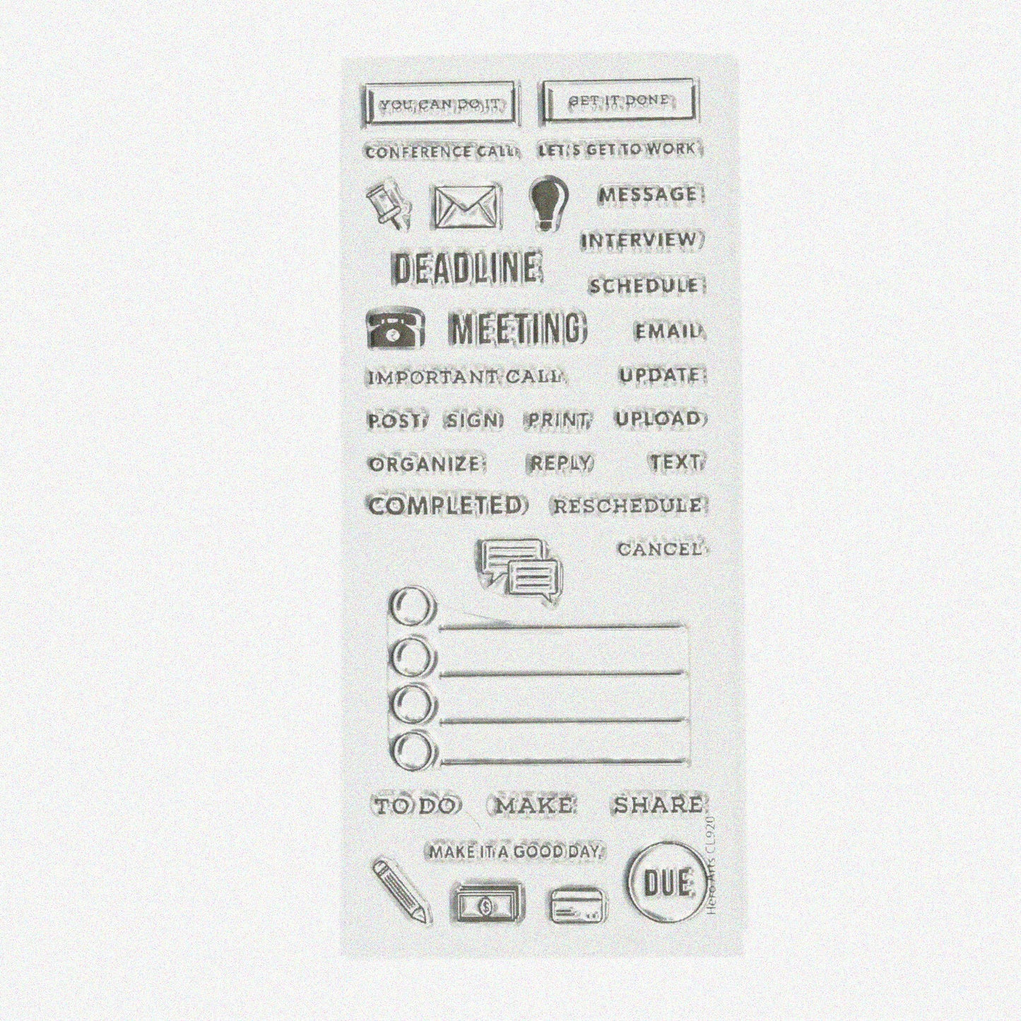 Kelly's Work Planner Clear Design Stamps Set