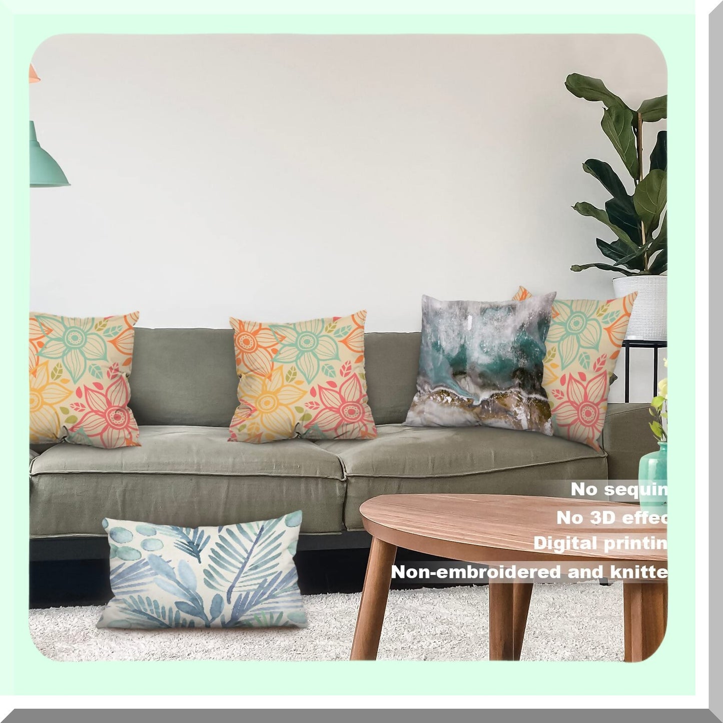 Floral Bloom Double Sided Pillow Covers - Set of 2, 16x16 Inch Square Cushion Covers with Seamless Flower Pattern for Sofa Decoration