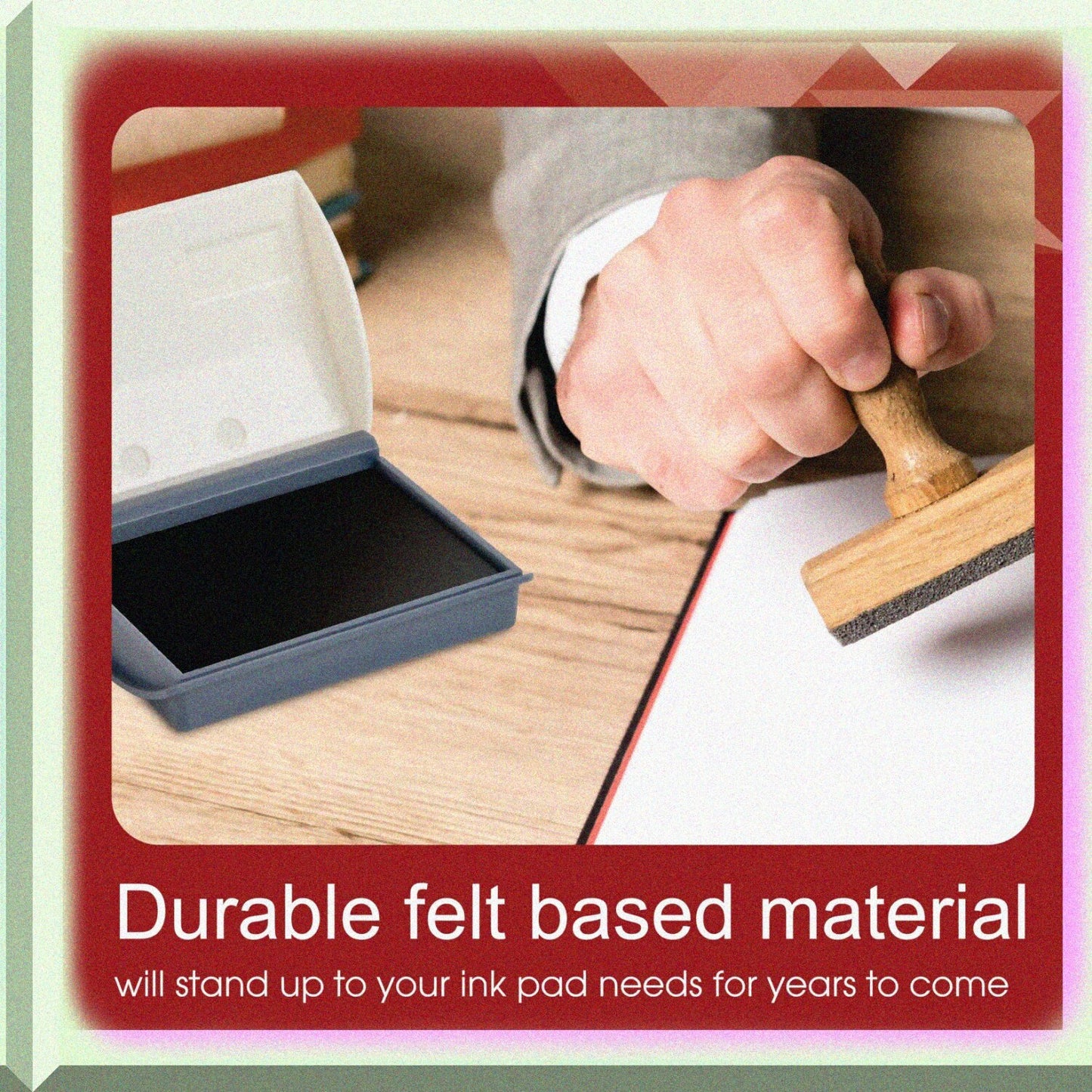 Small Rubber Stamp Pad 2 3/4" x 4 3/8" Felt, No Ink