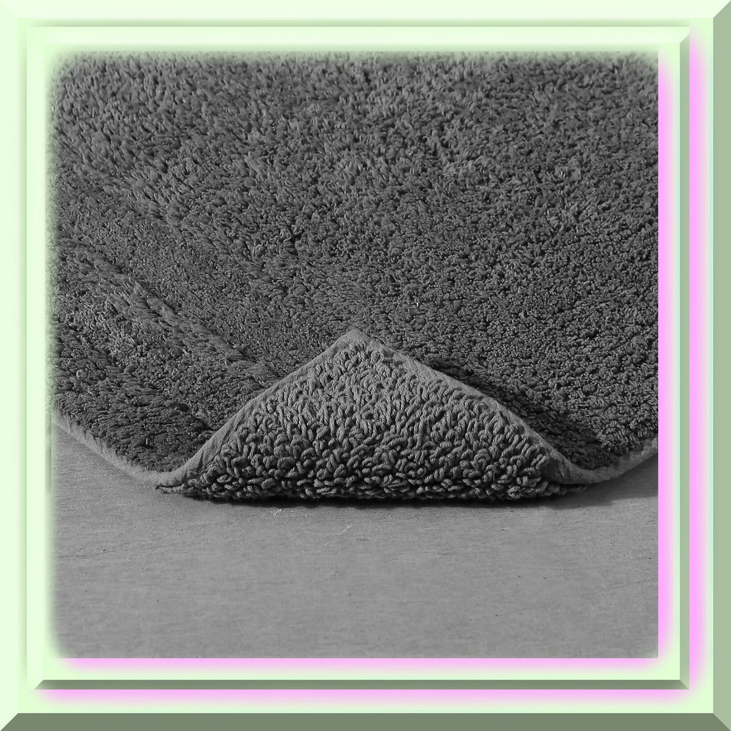 2 Piece Cotton Bath Rug Set Grey