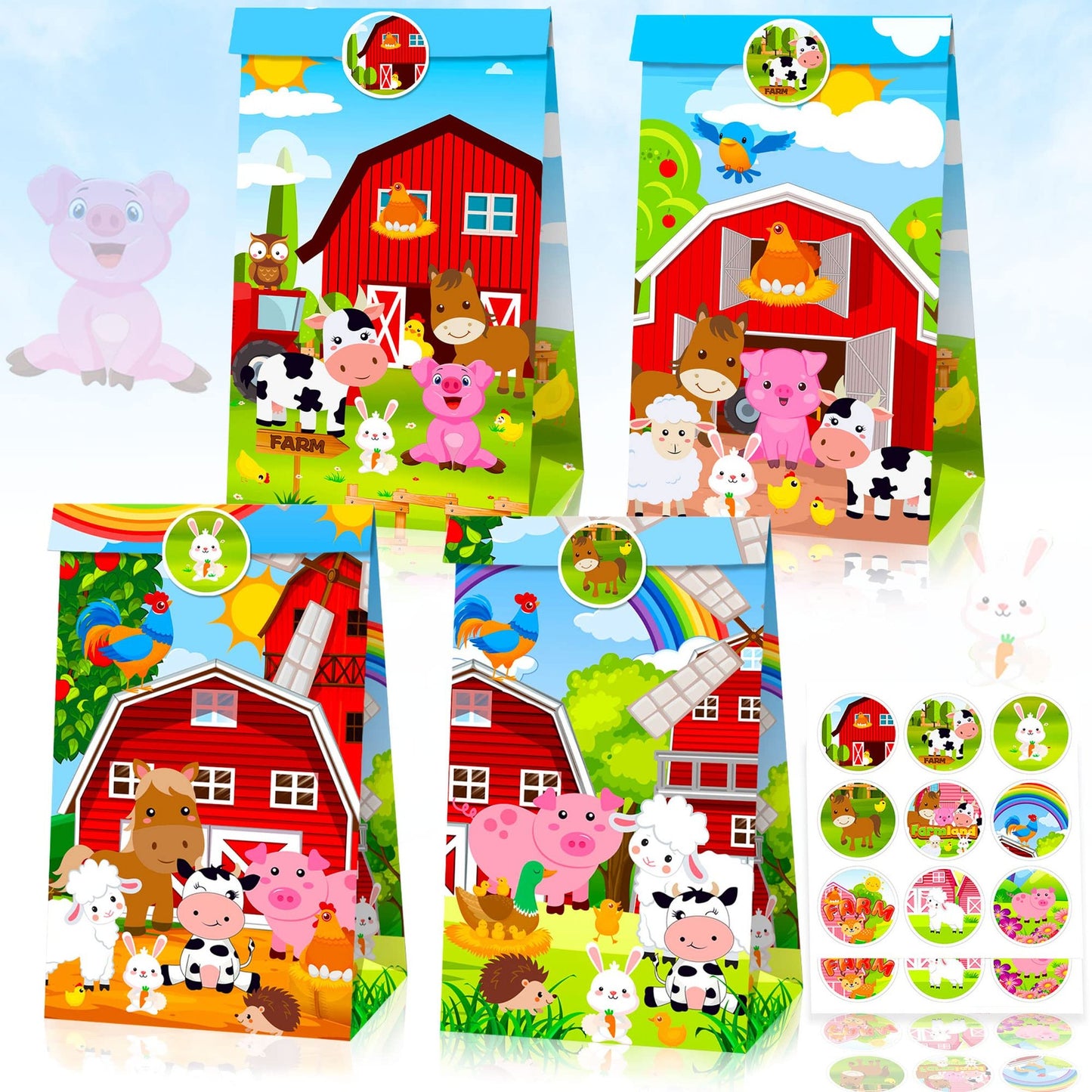 Cowgirl Farm Party Pack - Includes Favor Bags & Decorations for Cow Birthday Celebration! Perfect for Farm-themed Birthday Parties!