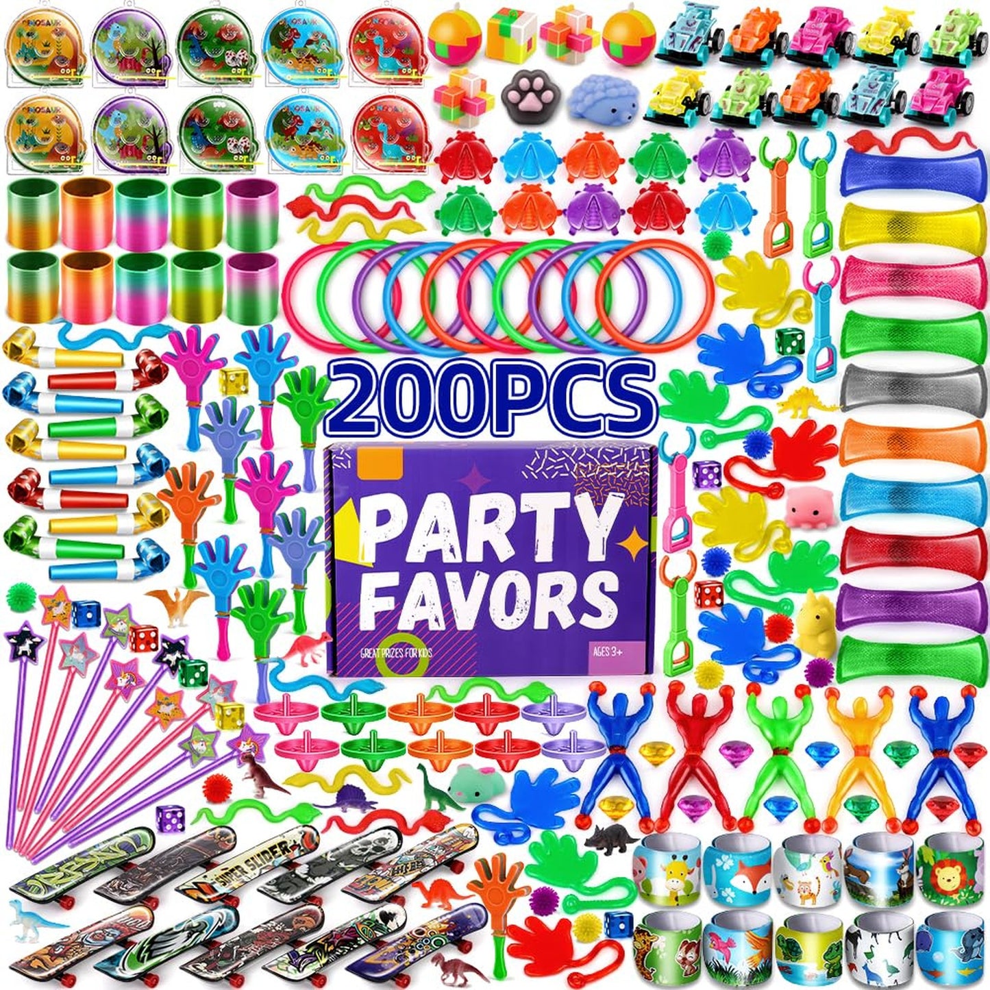 200PCS Kids Party Toys Bulk Prizes and Favors