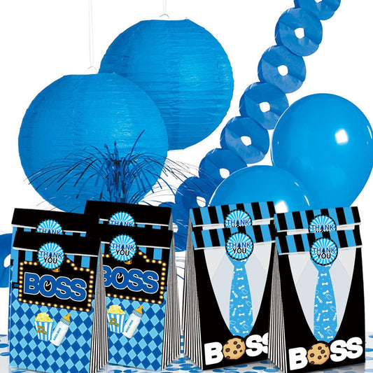 Boss Bash Bags - 24 PCS with 30 stickers. Perfect for Boss Theme Birthday Party Decorations! Baby Boy Boss Birthday Party Supplies with Boss Theme Goodie Bags.