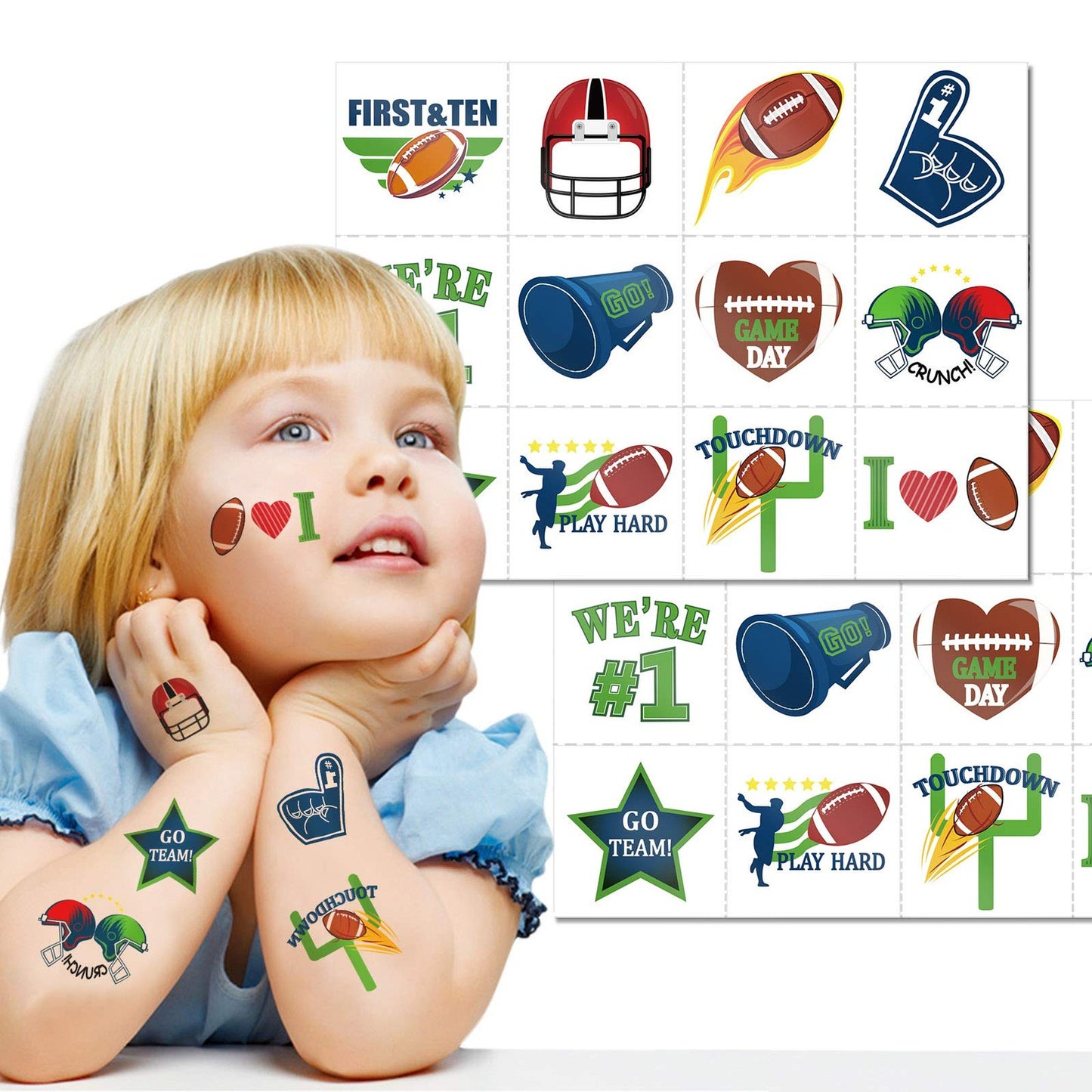 Football Game Day Temporary Tattoos for Parties