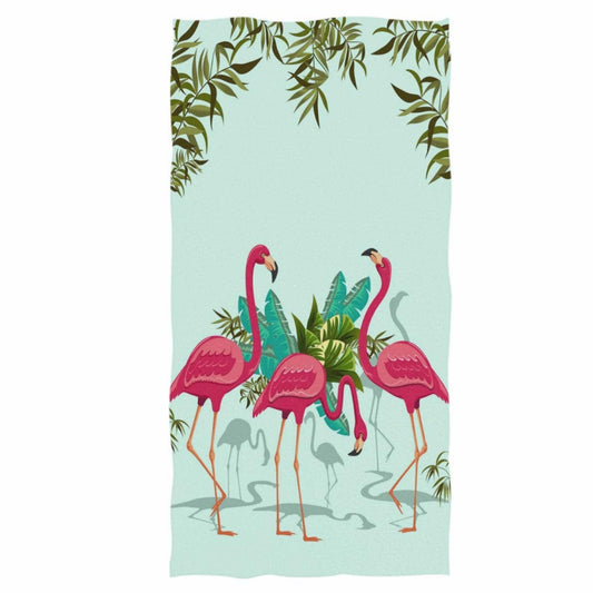 Pink Flamingo Pattern Hand Towels 16 x 30 Inches