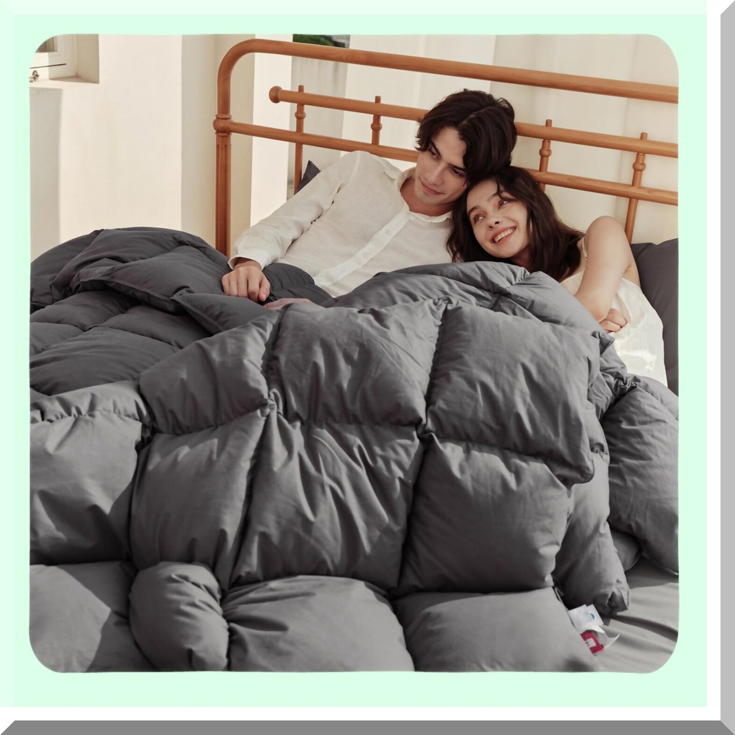 WinterCloud UltraSoft Cotton Comforter - Queen/Full Size | Fluffy White Bedding | Heavyweight Duvet Insert with 8 Tabs | 100% Cotton Cover | 90"x90"