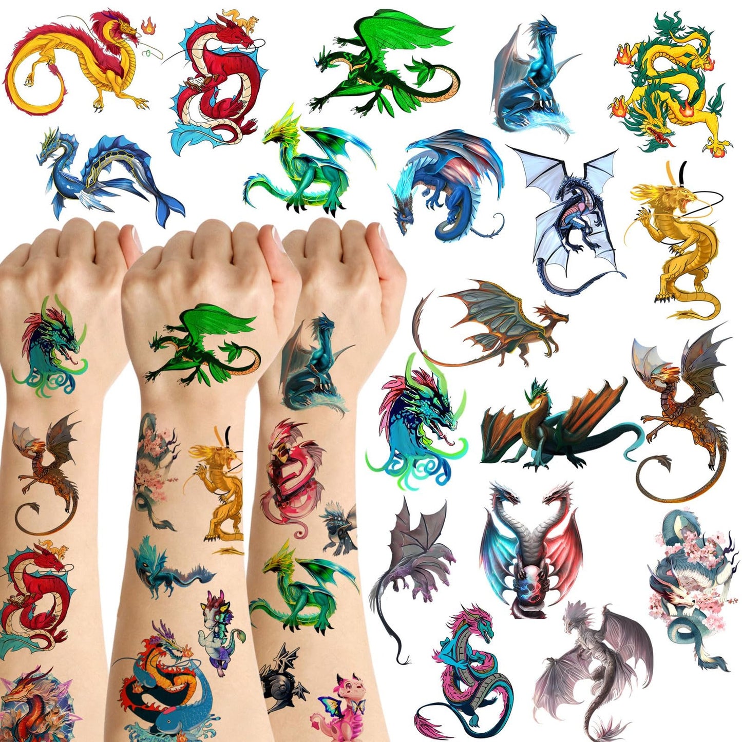 Dragon Sticker Blast - 144 Pieces of Dragon Party Favors for Kids & Adults! 20 Sheets of Dragon Stickers - Perfect for Birthday Parties & Goodie Bags!