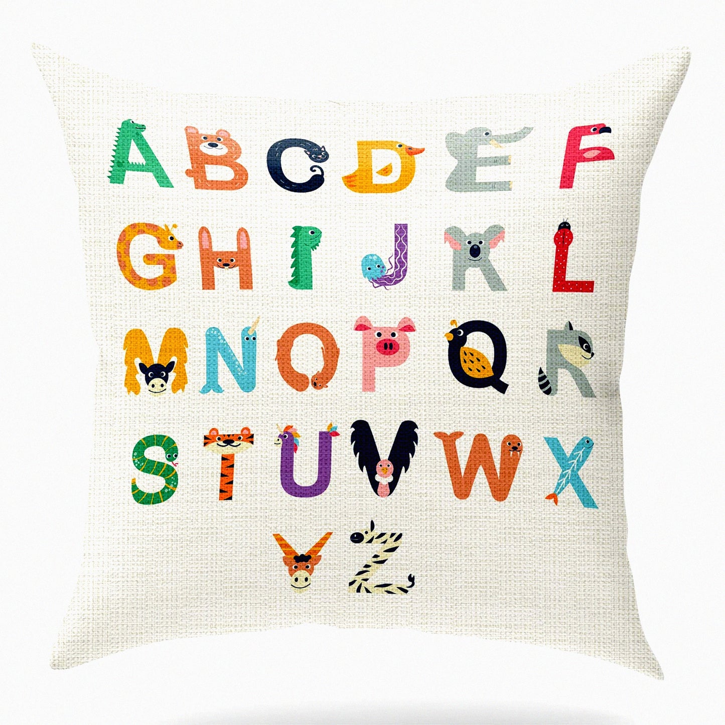 English Letter Linen Pillow Protectors - Decorative Sofa Bedroom Home Decor Cover 18x18 inch