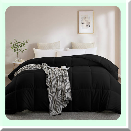 Cooling Comfort All Season Queen Duvet Insert - Ultra Soft Quilted Bedding with Corner Tabs - Hotel Collection Machine Washable - Down Alternative Comforter