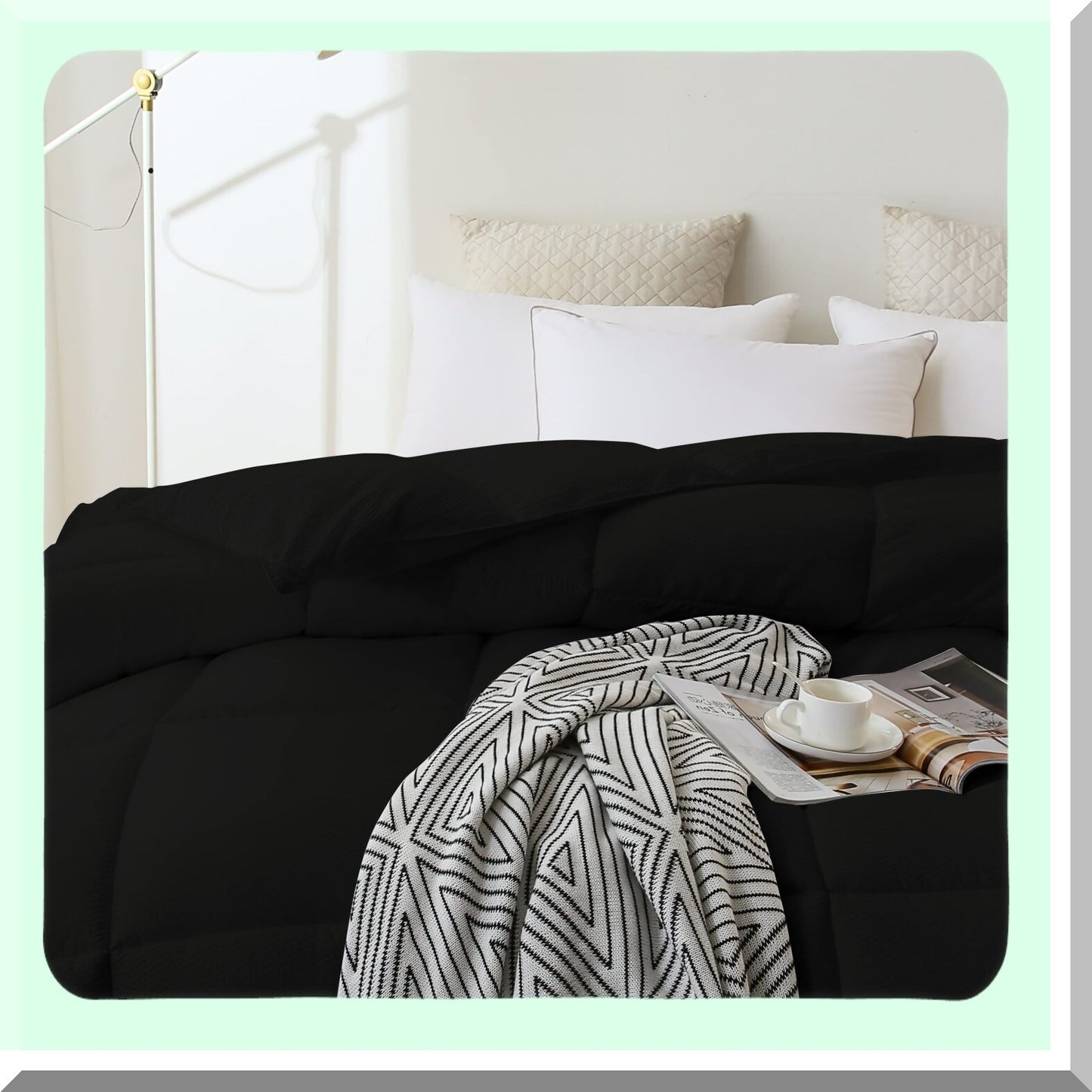 Cooling Comfort All Season Queen Duvet Insert - Ultra Soft Quilted Bedding with Corner Tabs - Hotel Collection Machine Washable - Down Alternative Comforter