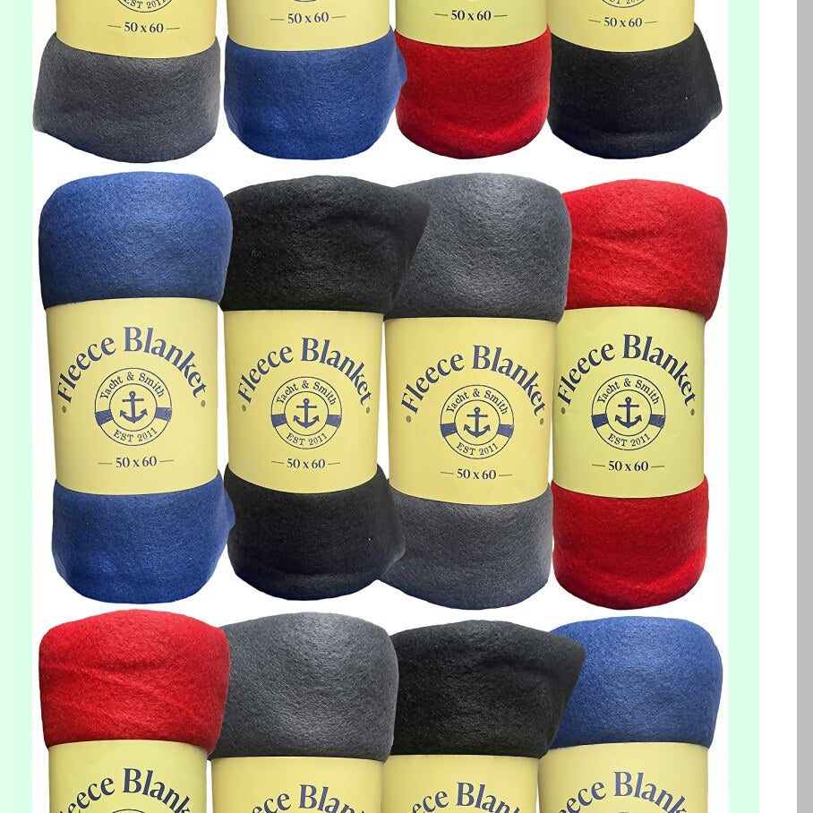 CozyWarm Fleece Throw - Lightweight 50x60 Blanket for Sofa, Travel & Outdoor