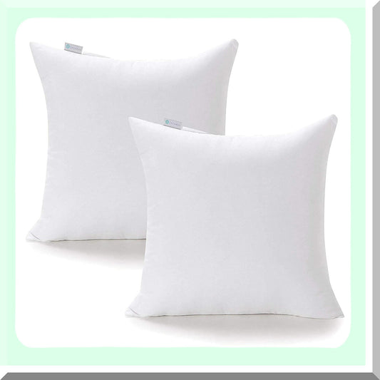 Luxury Square Pillow Inserts - Set of 2, 20x20 Premium Polyester Stuffer, White Throw Pillow Forms - Plush Cushion Fill for Home Decor