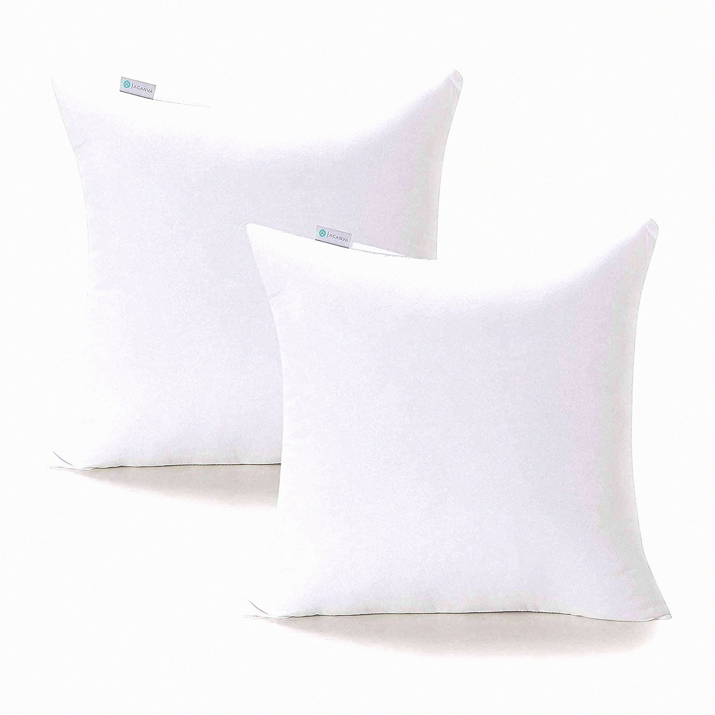 Luxury Square Pillow Inserts - Set of 2, 20x20 Premium Polyester Stuffer, White Throw Pillow Forms - Plush Cushion Fill for Home Decor