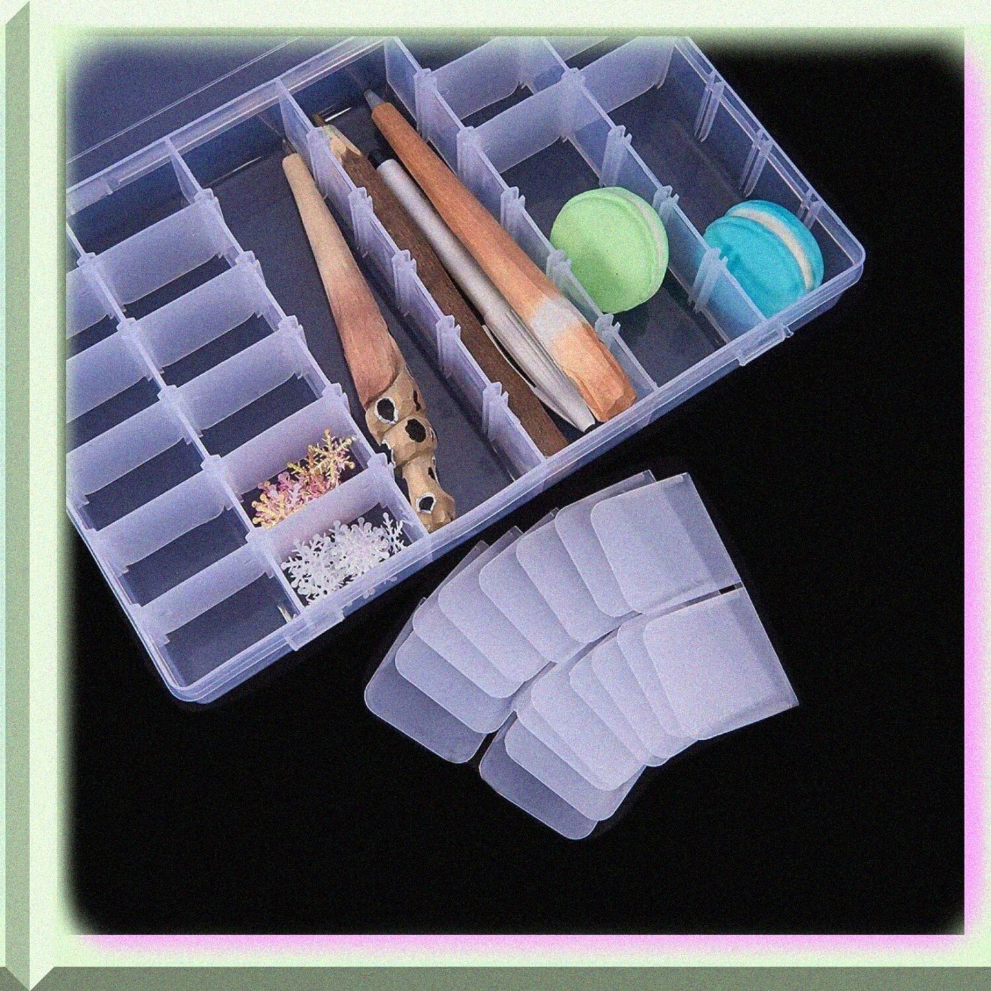 100 Pieces Embroidery Thread Cards with Plastic Storage Box