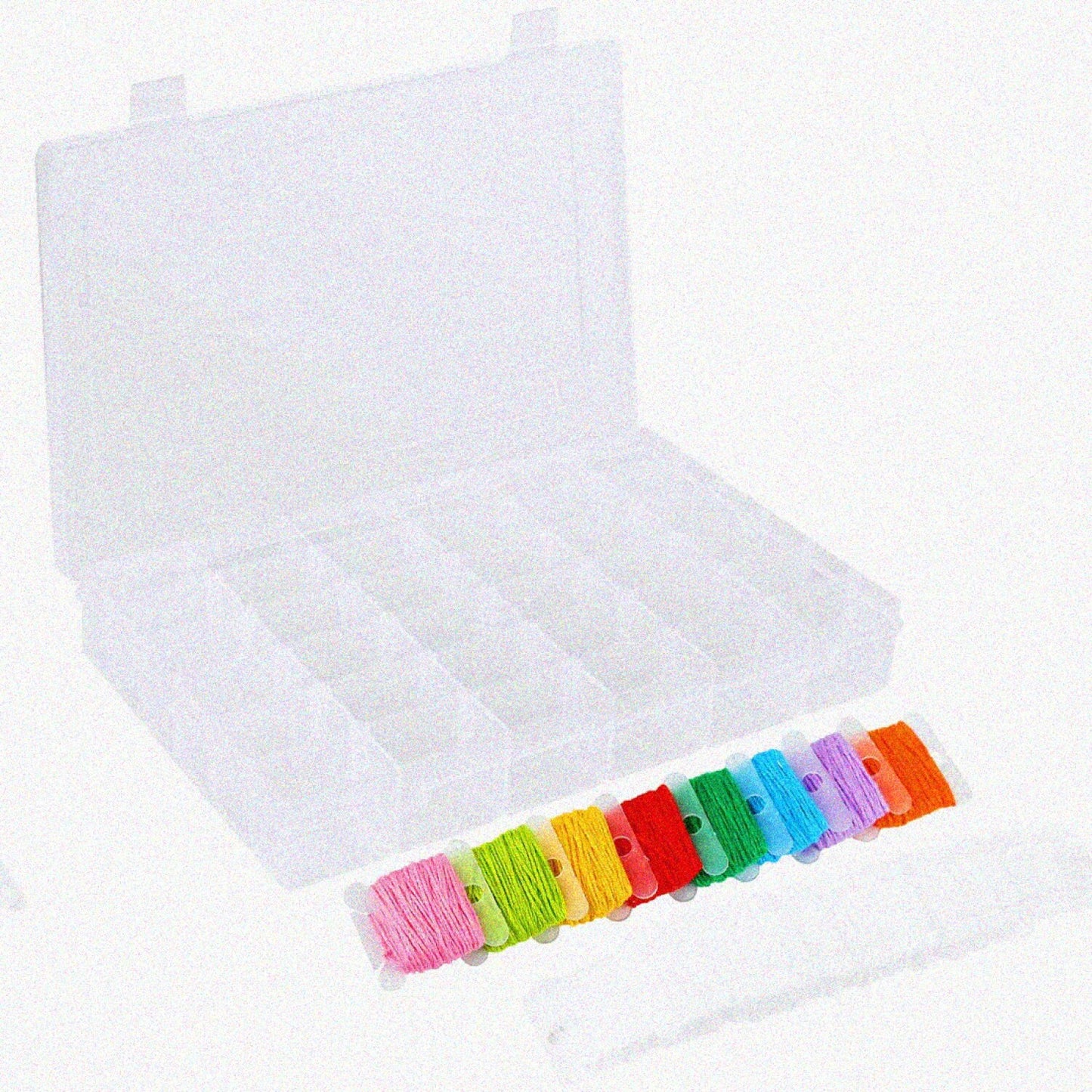 100 Pieces Embroidery Thread Cards with Plastic Storage Box