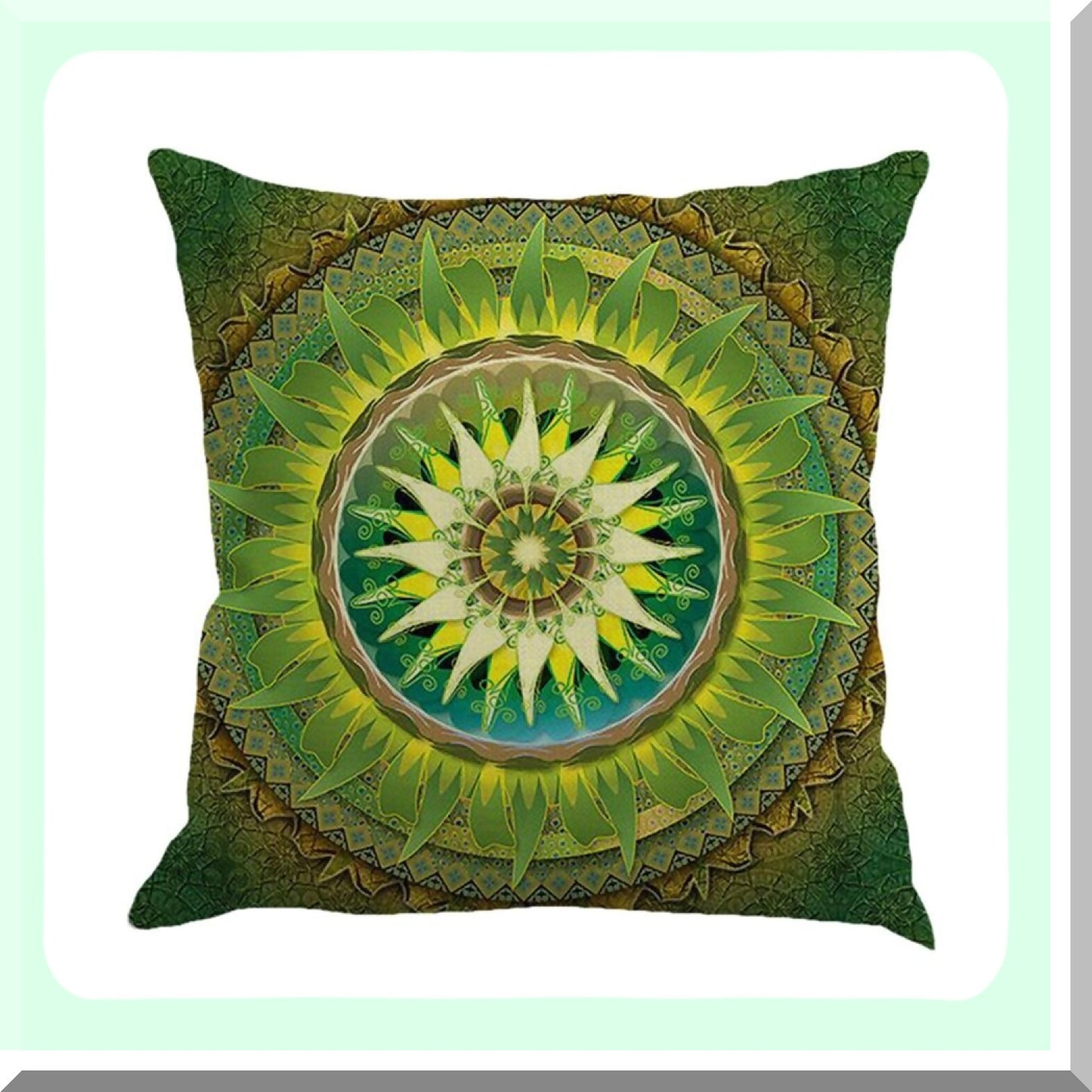 Retro Floral Medallion Bohemian Pillow Covers - Set of 4 | Boho Decor Hippie Throw Pillows for Sofa Couch 18x18 - Decorative Vintage Cushion Case