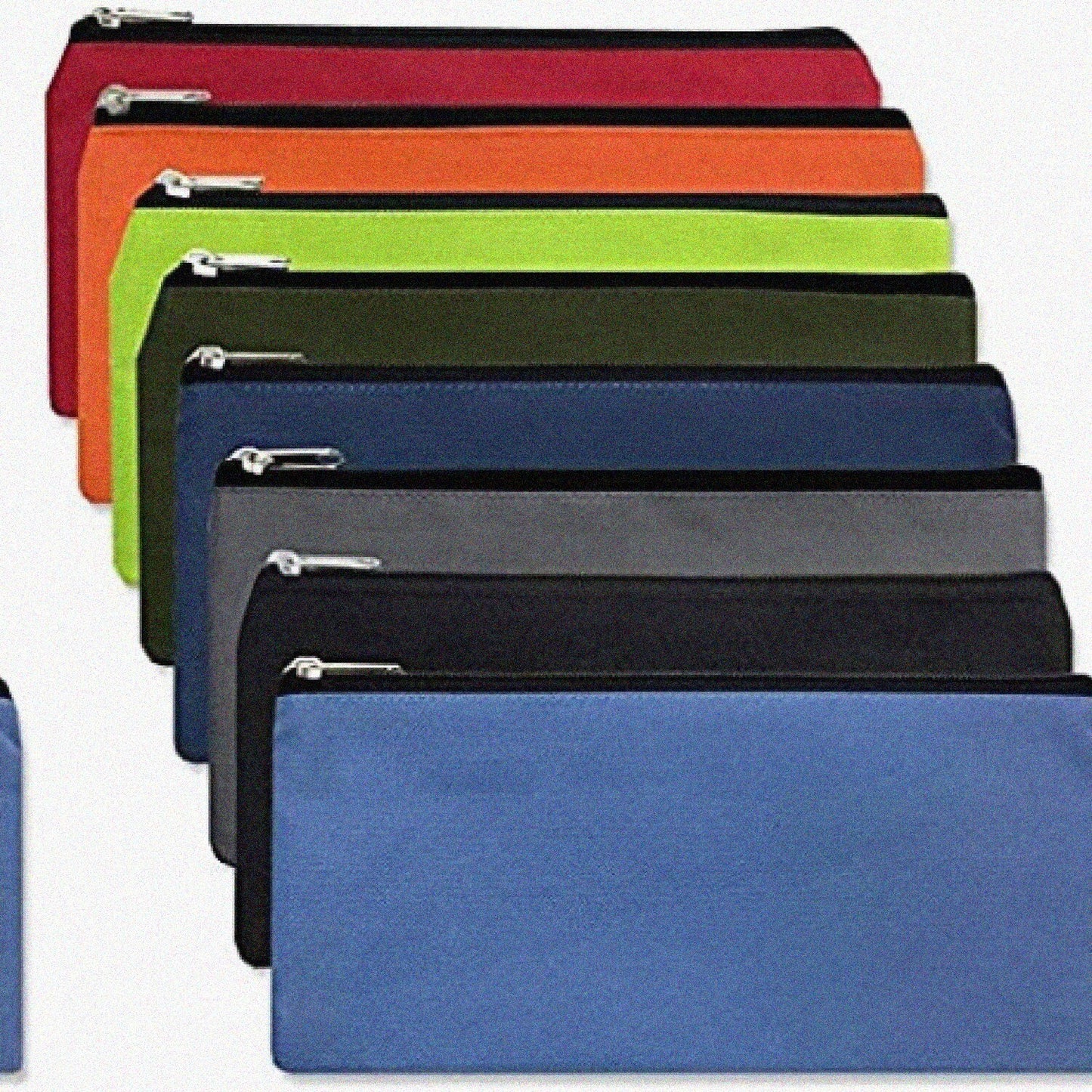 12 Pack Cloth Pencil Cases in Solid Colors