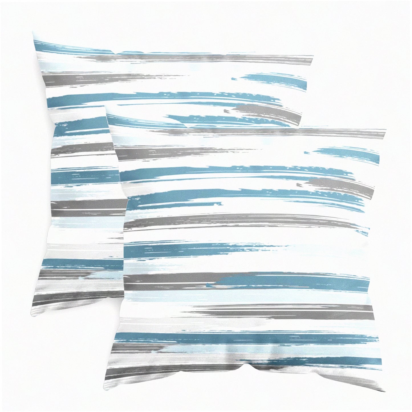 CozyFleece Rock Stone Geometric Texture Throw Pillow Cases - Pack of 2 Decorative Cushion Covers for Couch Bed Sofa - Farmhouse Decoration - 18 X 18 Inches - Smoke Blue Grey