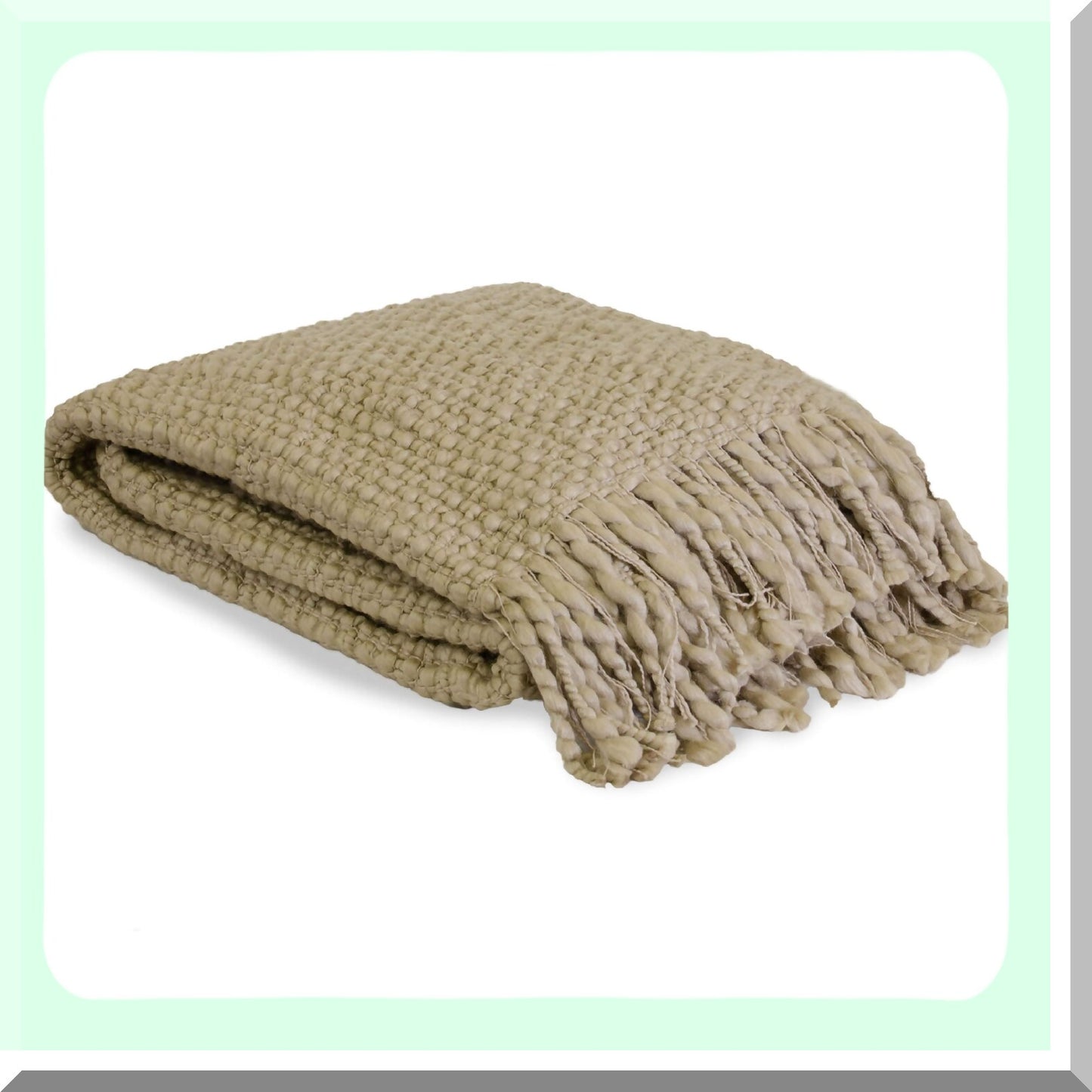 CozyKnit Taupe Throw Blanket - Effie Solid Knit, Perfect for Couch or Bed, 50" x 60"
