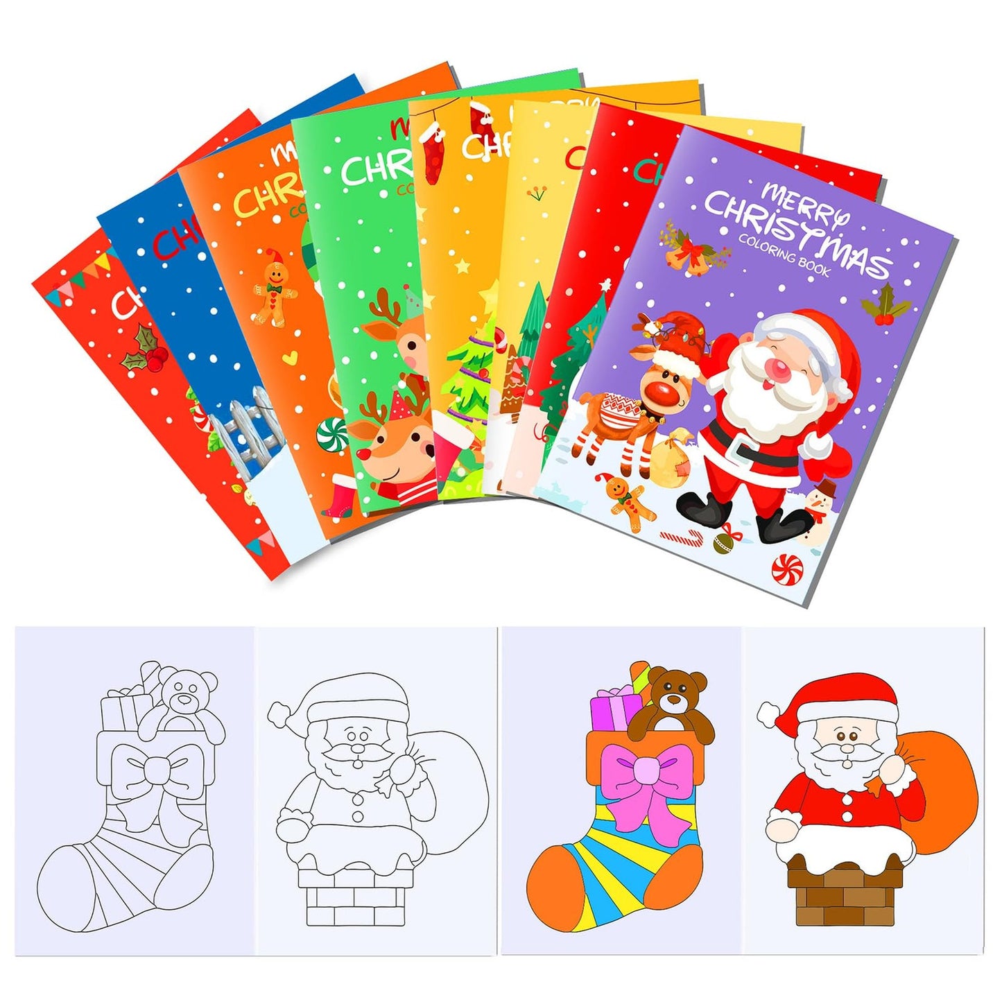 Colorful Creations Party Pack - 16 Mini Coloring Booklets for Kids! Perfect for Xmas, DIY Art, Drawing, Goodie Bags, School Activities & more!