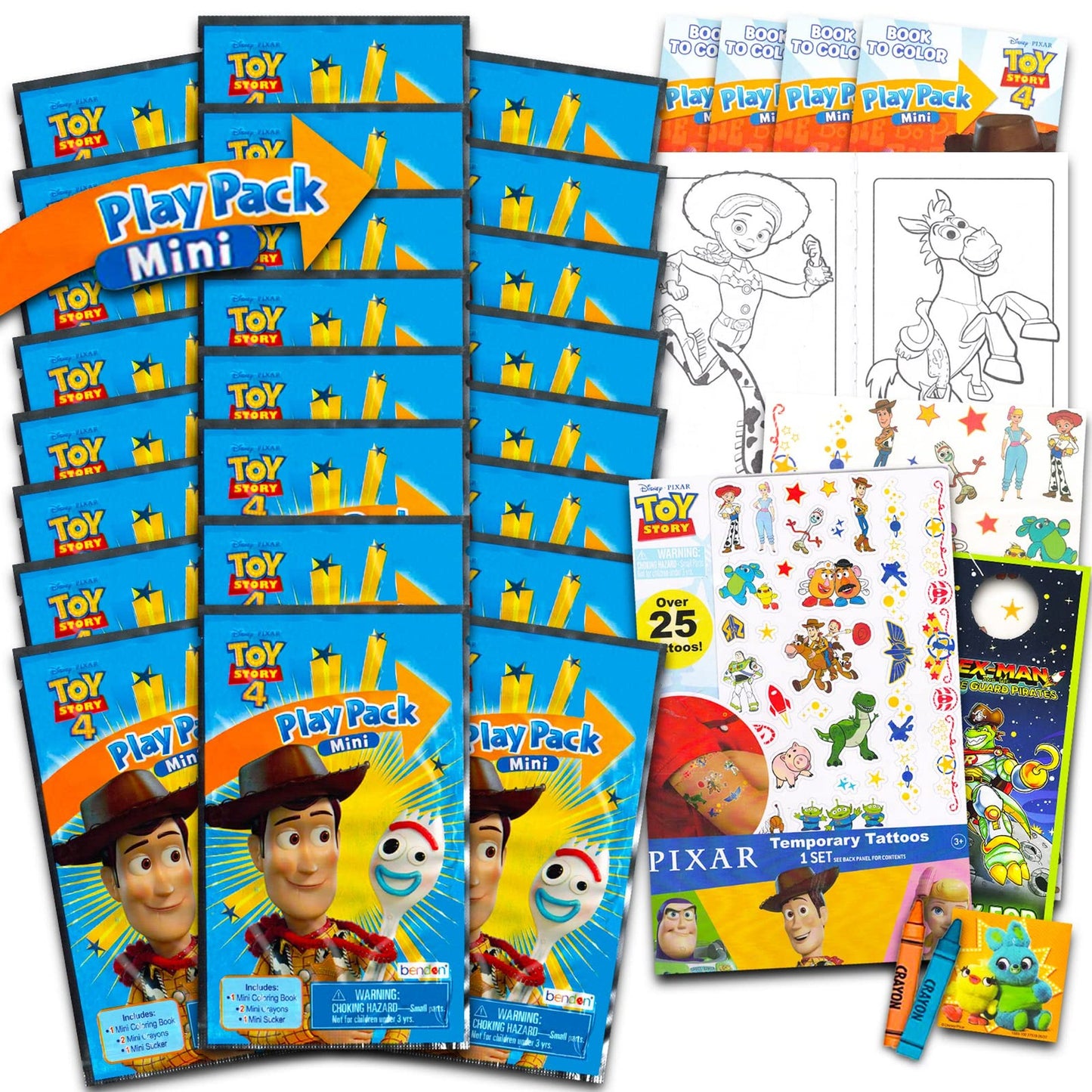 Party Pals Mini Fun Pack - 24 Grab n Go Play Packs with Coloring Pages, Stickers & More! Perfect for Kids' Birthday Party Favors & Supplies