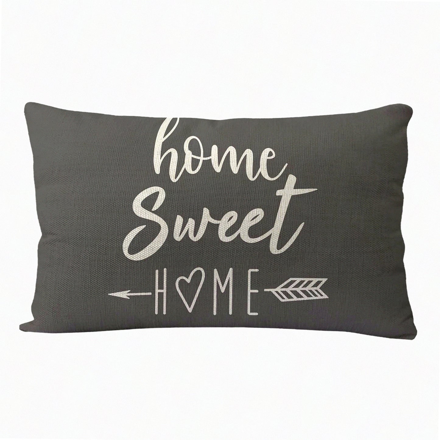 Home Sweet Home Farmhouse Grey Pillow Cover - Rectangular Cushion Cover for Housewarming Gifts - Decorative Pillowcase for New Home Décor 12 x 20