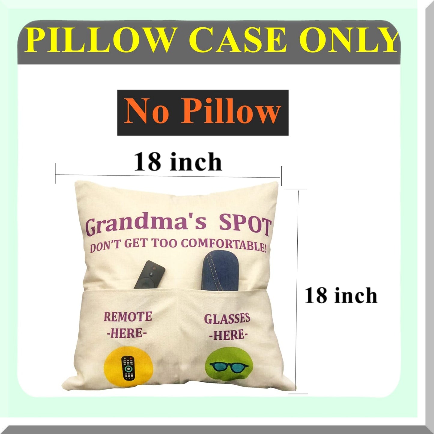 Engraved Family Love Pillow Covers - Set of 2, 18x18 Inch, Birthday & Anniversary Gifts for Grandma, Mom, Gigi, Nana, Mimi - Thanksgiving Special