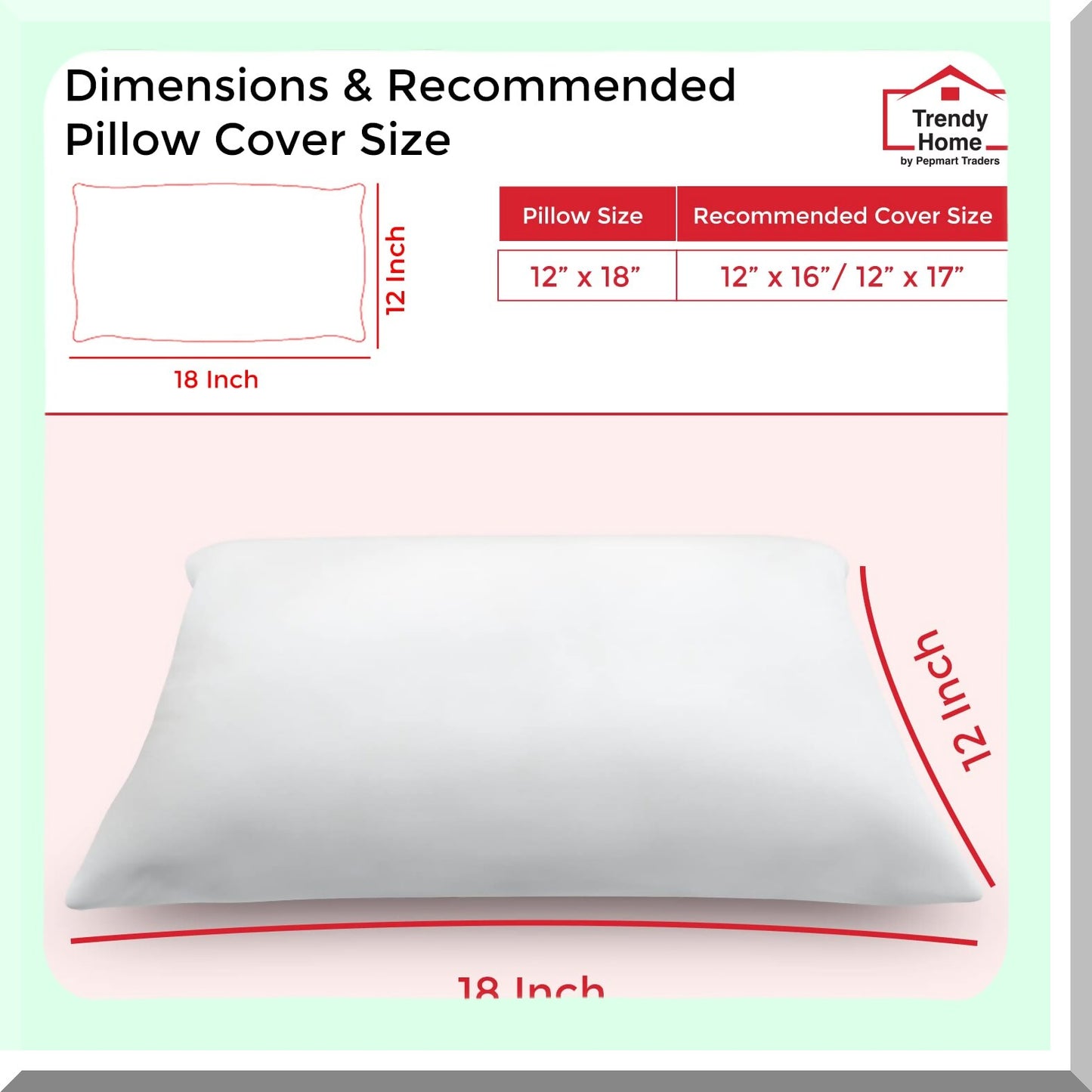 Hypoallergenic Lumbar Support Pillow Insert - 2 Pack, Outdoor Decorative Cushion Sham Stuffer, Non Woven Filler for 12x18 Throw Pillow