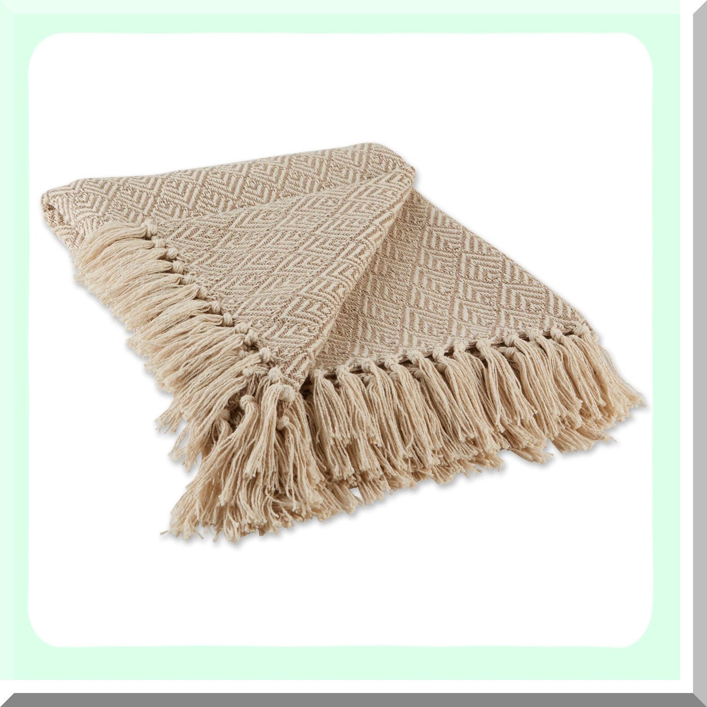 LuxWeave Stone Cotton Diamond Throw - 50x60