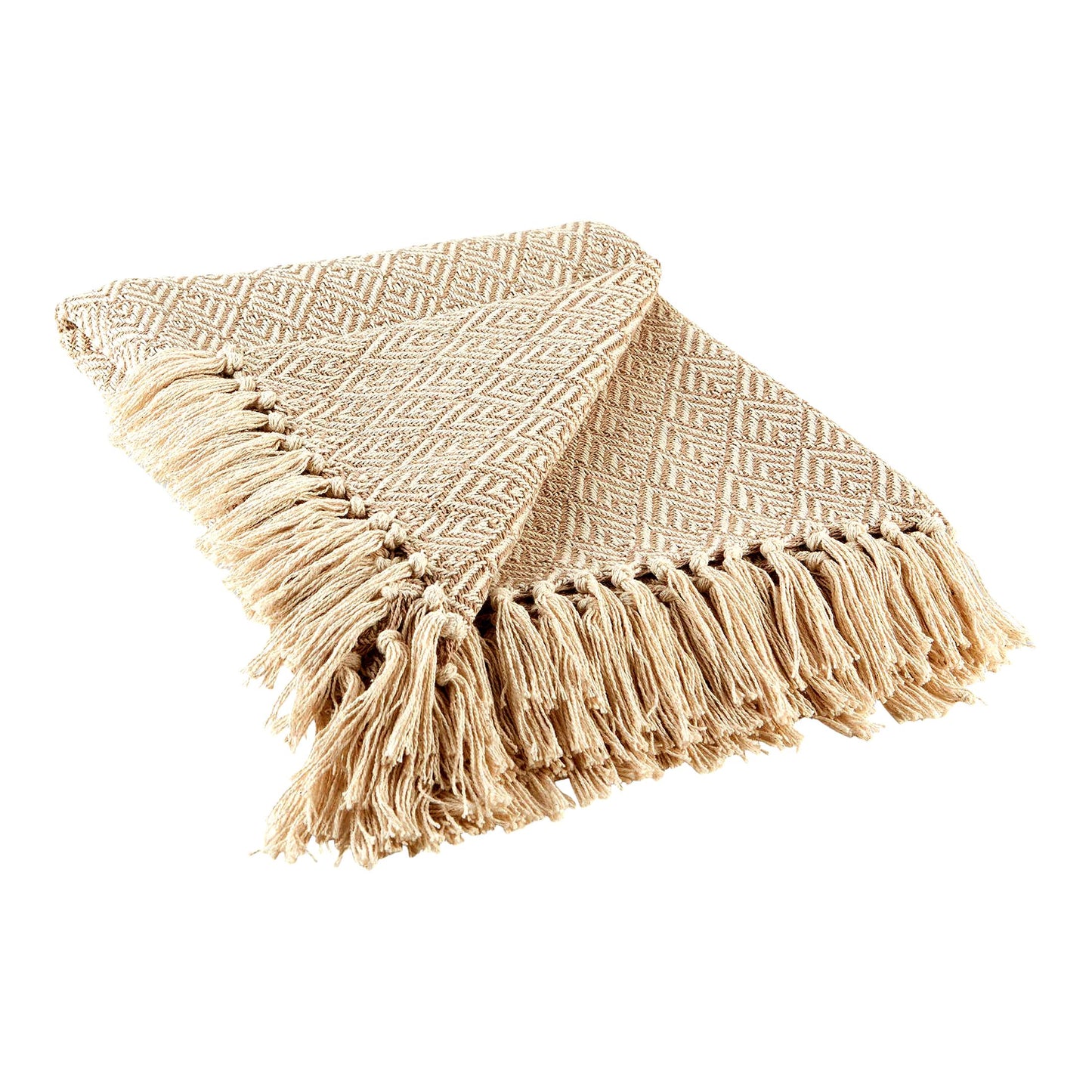 LuxWeave Stone Cotton Diamond Throw - 50x60