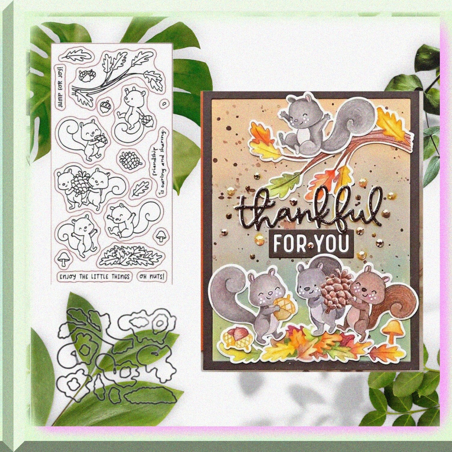 Thanksgiving Stamps and Dies Set for Card Making