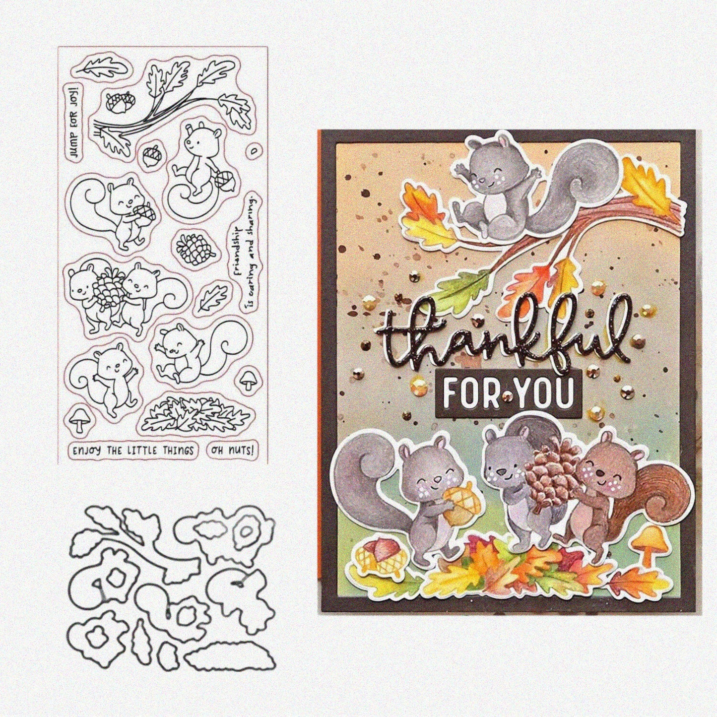 Thanksgiving Stamps and Dies Set for Card Making