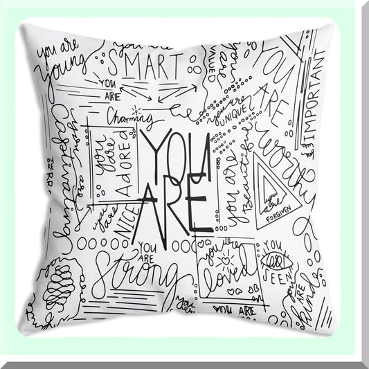 Inspirational Quote Decor Pillow - Positive Saying Pillowcase for Teen Girl Bedroom - Encouragement Gift - 18x18 Inch - Throw Pillow Cover