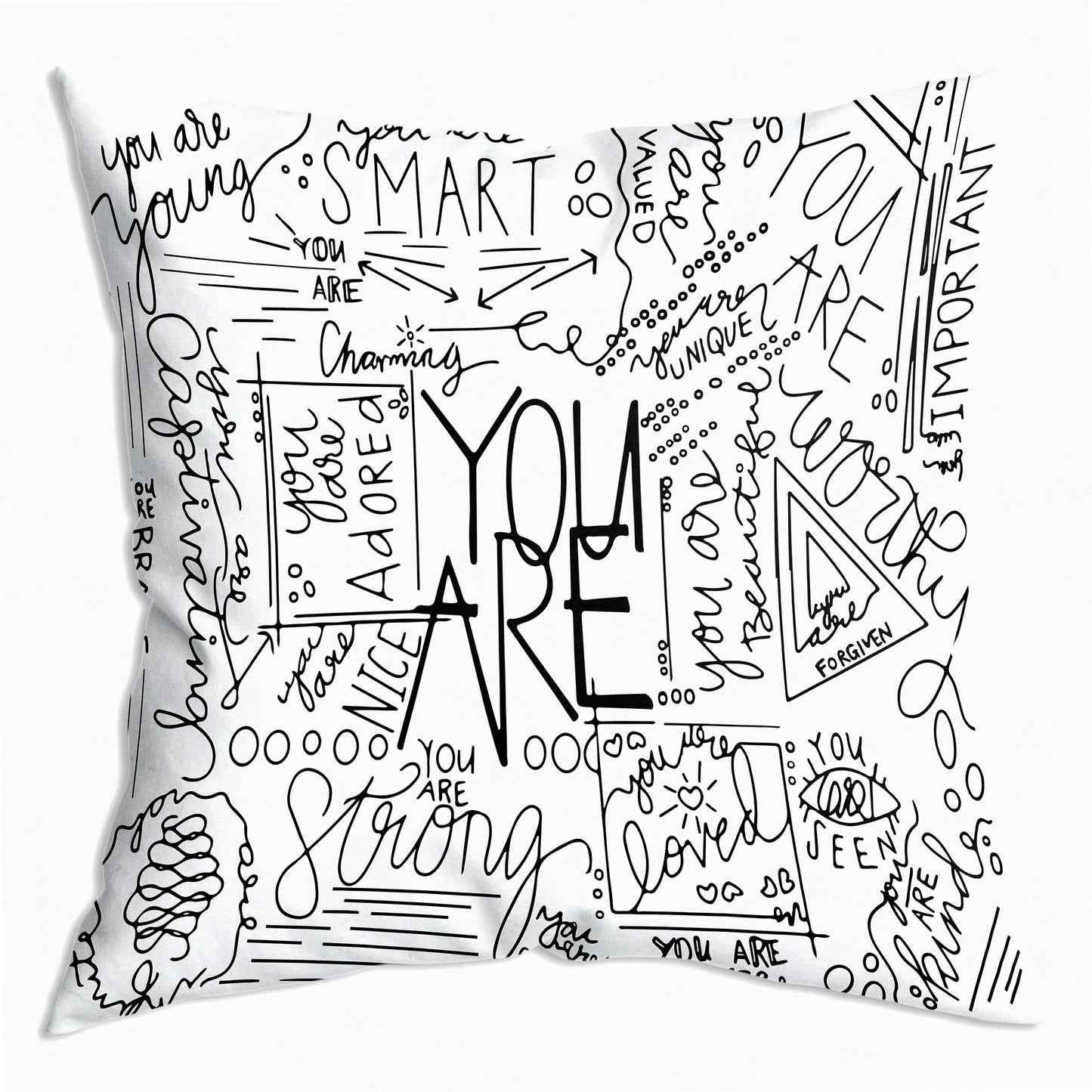 Inspirational Quote Decor Pillow - Positive Saying Pillowcase for Teen Girl Bedroom - Encouragement Gift - 18x18 Inch - Throw Pillow Cover