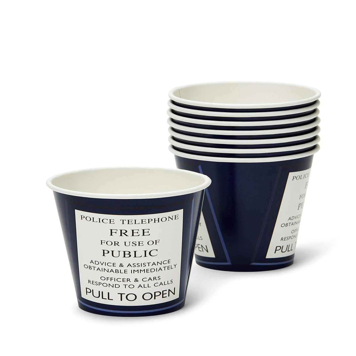 TARDIS Paper Cups Set of 8 for Doctor Who Parties