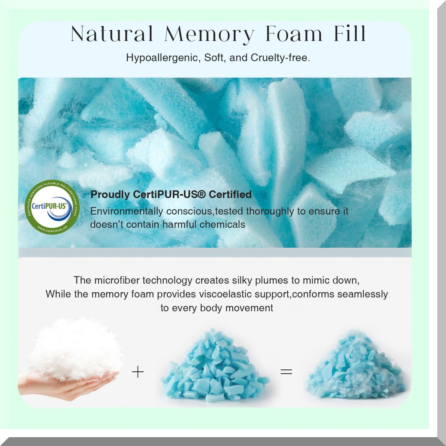 CoolDream Memory Foam Cooling Gel Pillow - Adjustable Firmness Bamboo & Cotton Cover - Queen Size - 1 Pack Gift Package - Hot Sleeper's Choice