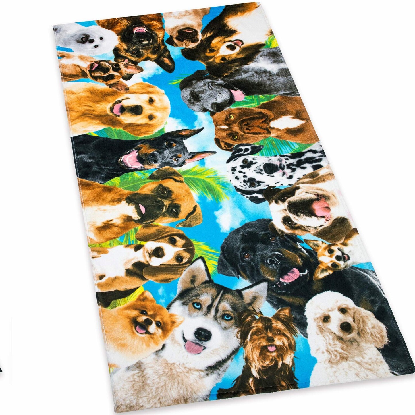 Dogs at The Beach Selfie Pets Beach Towel 30x60 Inches
