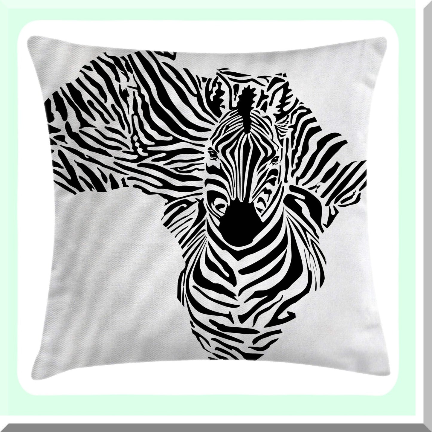 Savannah Monochrome Zebra Print Pillow Cover - Decorative Square Cushion Case with Camouflage Stripes Patterns - 20" X 20" Black White Accent