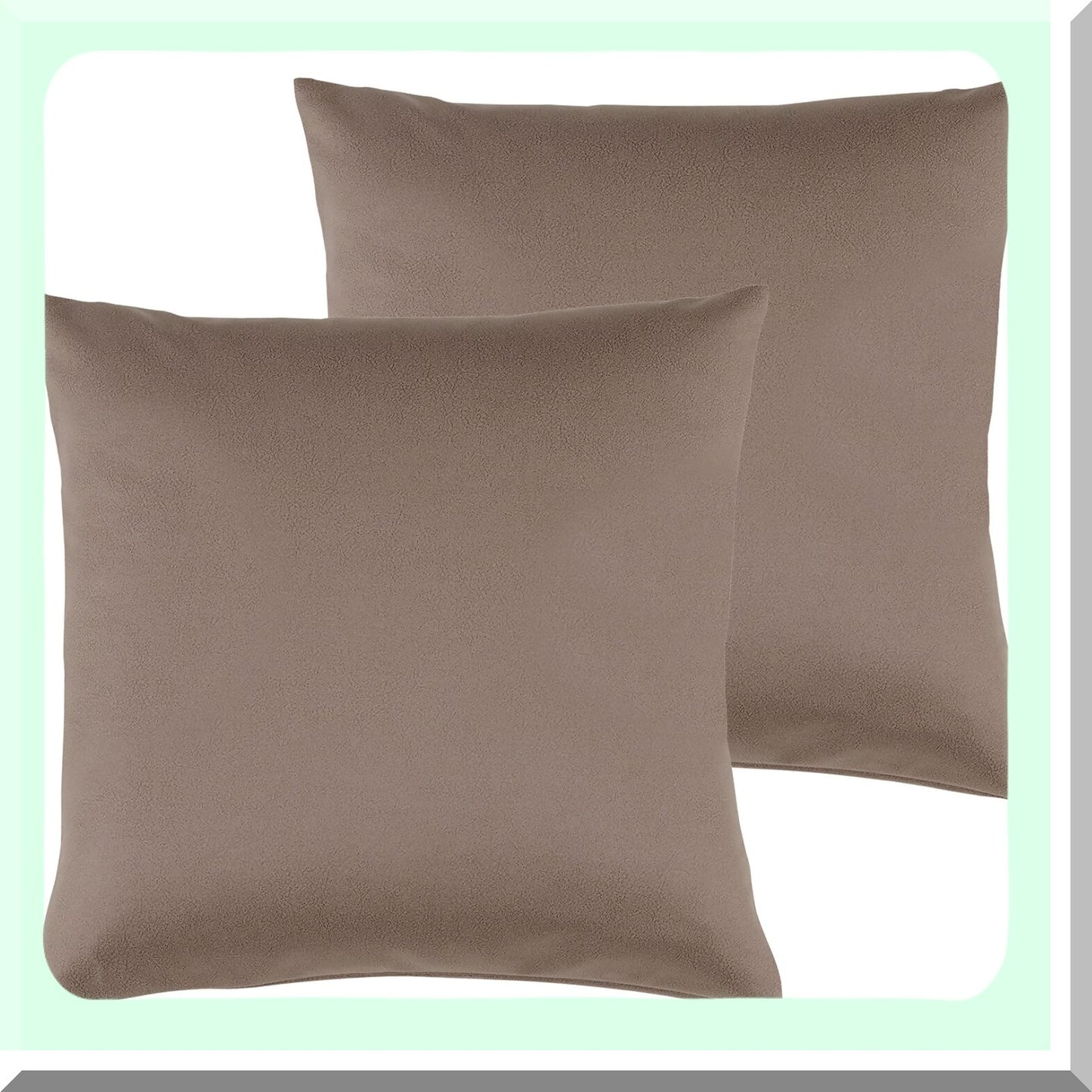 Luxury Leather Cushion Covers - Set of 2 | Decorative Throw Pillow Cases for Sofa | Durable & Comfortable | Ideal for Party/Wedding Decor | Coffee Brown Texture | 20"x20" (50 x 50cm)