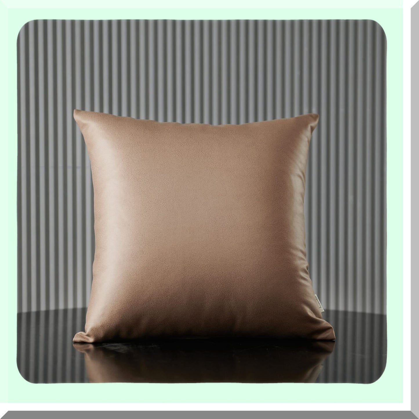Luxury Leather Cushion Covers - Set of 2 | Decorative Throw Pillow Cases for Sofa | Durable & Comfortable | Ideal for Party/Wedding Decor | Coffee Brown Texture | 20"x20" (50 x 50cm)