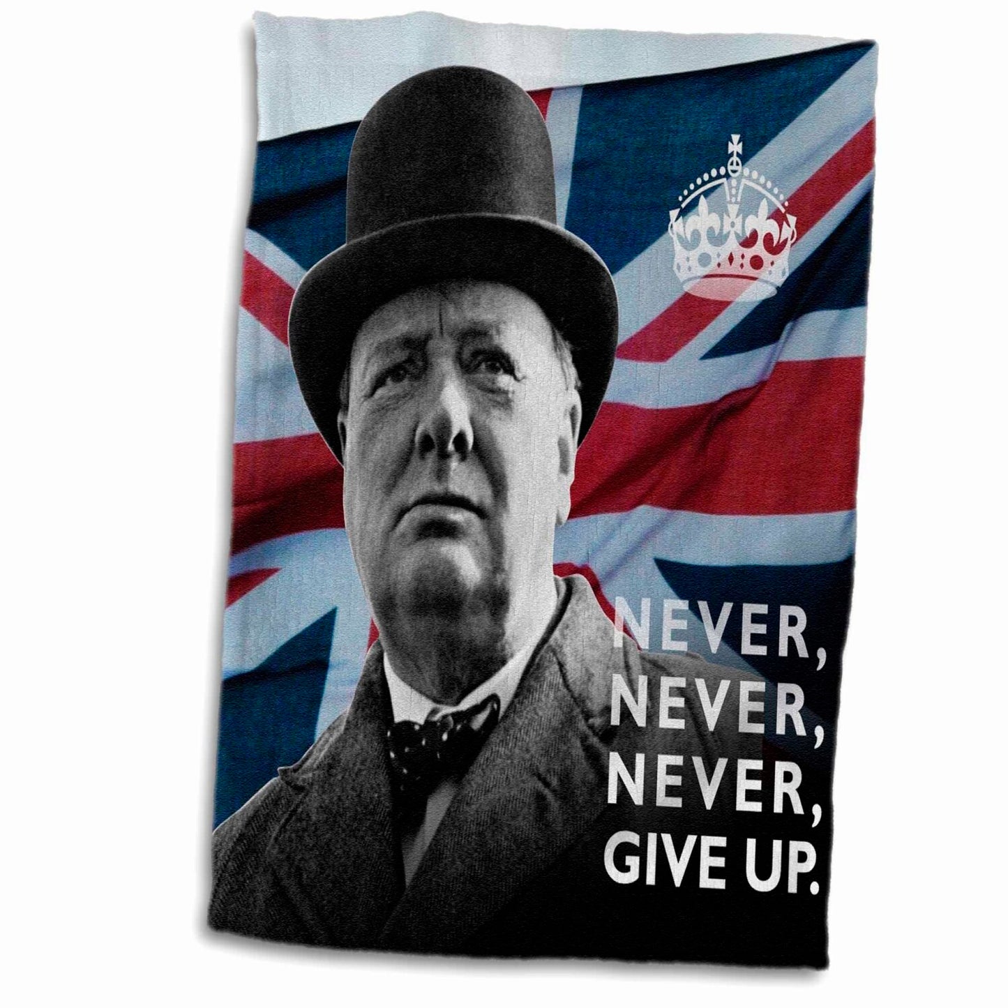 3D Rose Winston Churchill Hand Towel 15" x 22"