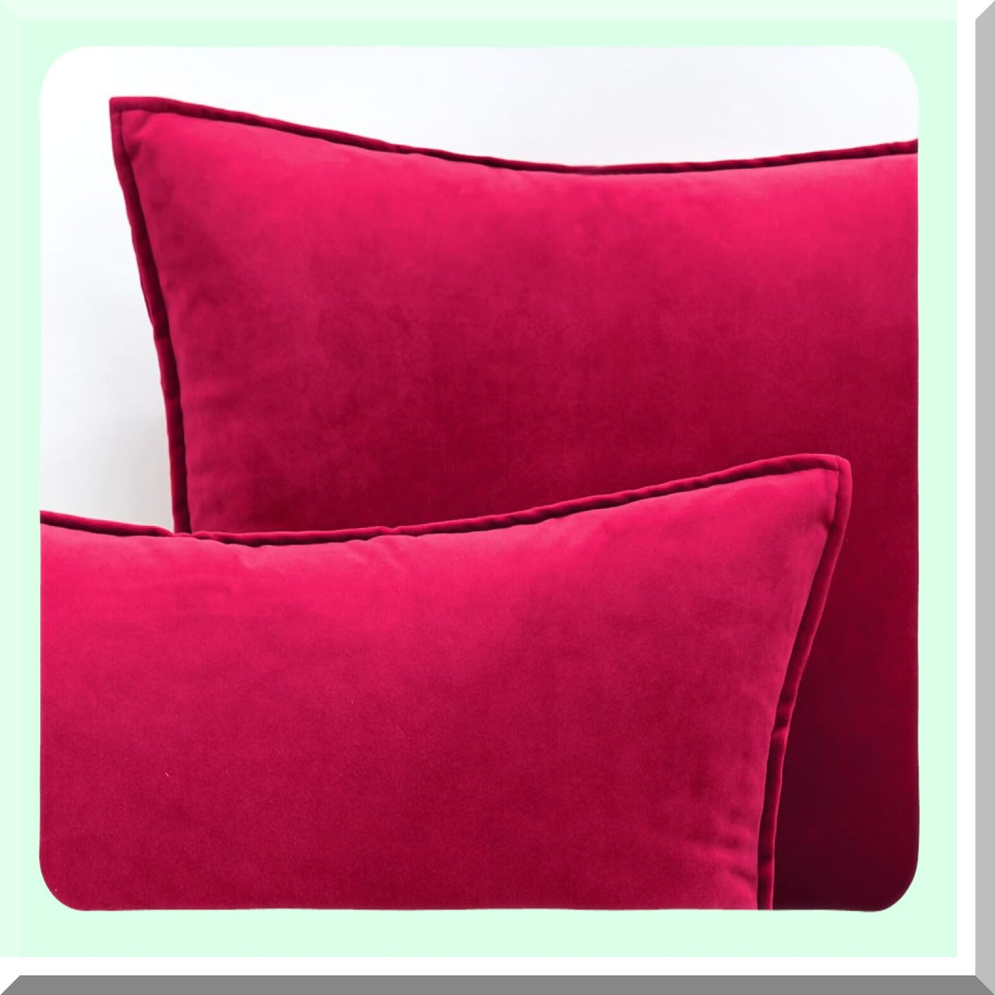 Velvet Cozy Cushion Covers - Set of 2 Soft Decorative Pillowcases for Sofa Couch, Bedroom Home Decor - 20x20 Inch Red Square Pillow Covers