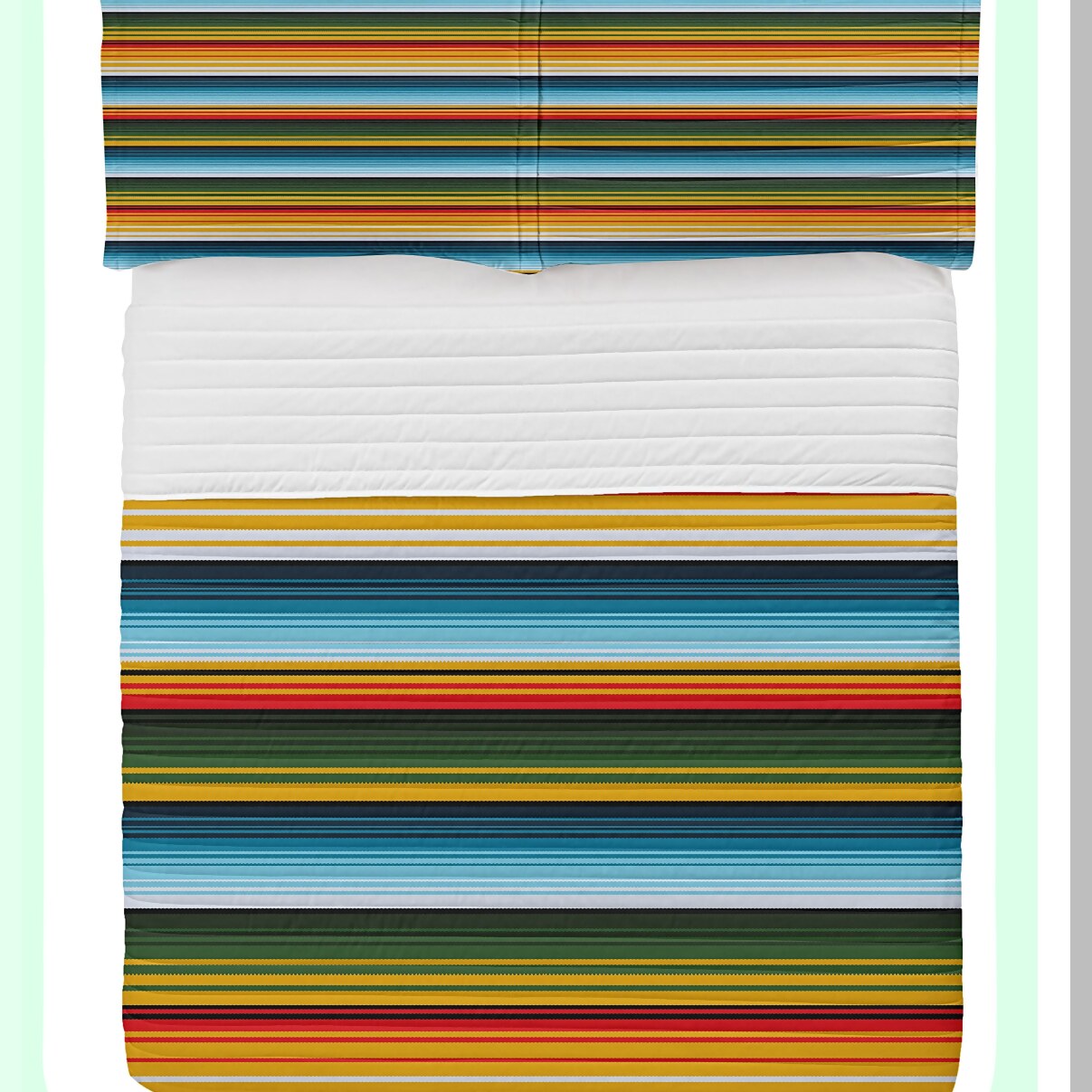 Sunshine Dreams Microfiber Bedspread Set - Mexican Inspired Handwoven Stripes Comforter with Pillow Shams - Queen Size Yellow Bedding Set