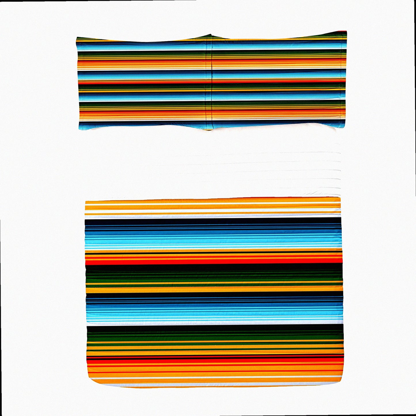 Sunshine Dreams Microfiber Bedspread Set - Mexican Inspired Handwoven Stripes Comforter with Pillow Shams - Queen Size Yellow Bedding Set